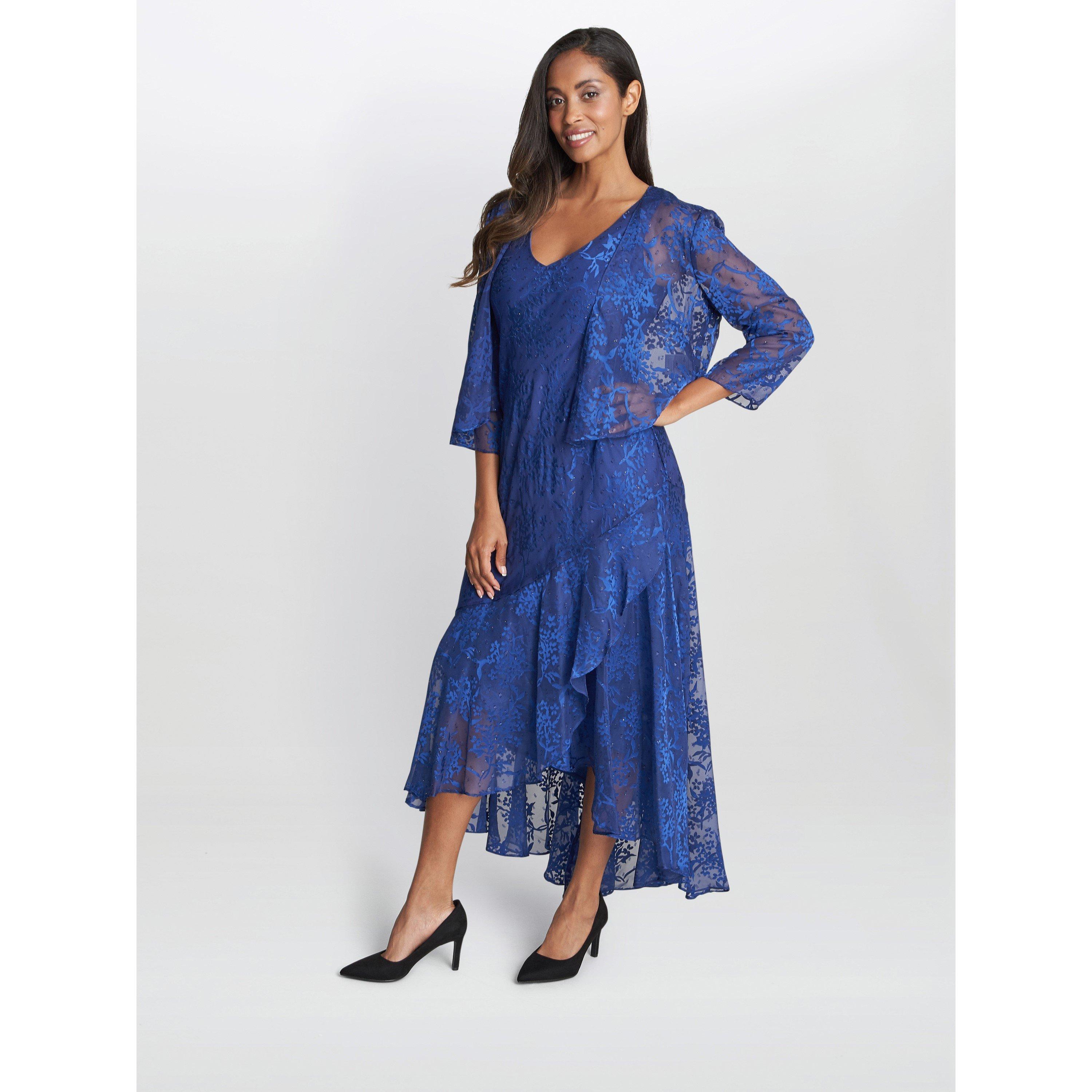 Royal - Gina Bacconi - Barbara Midi Dress With Cascade Jacket - 3