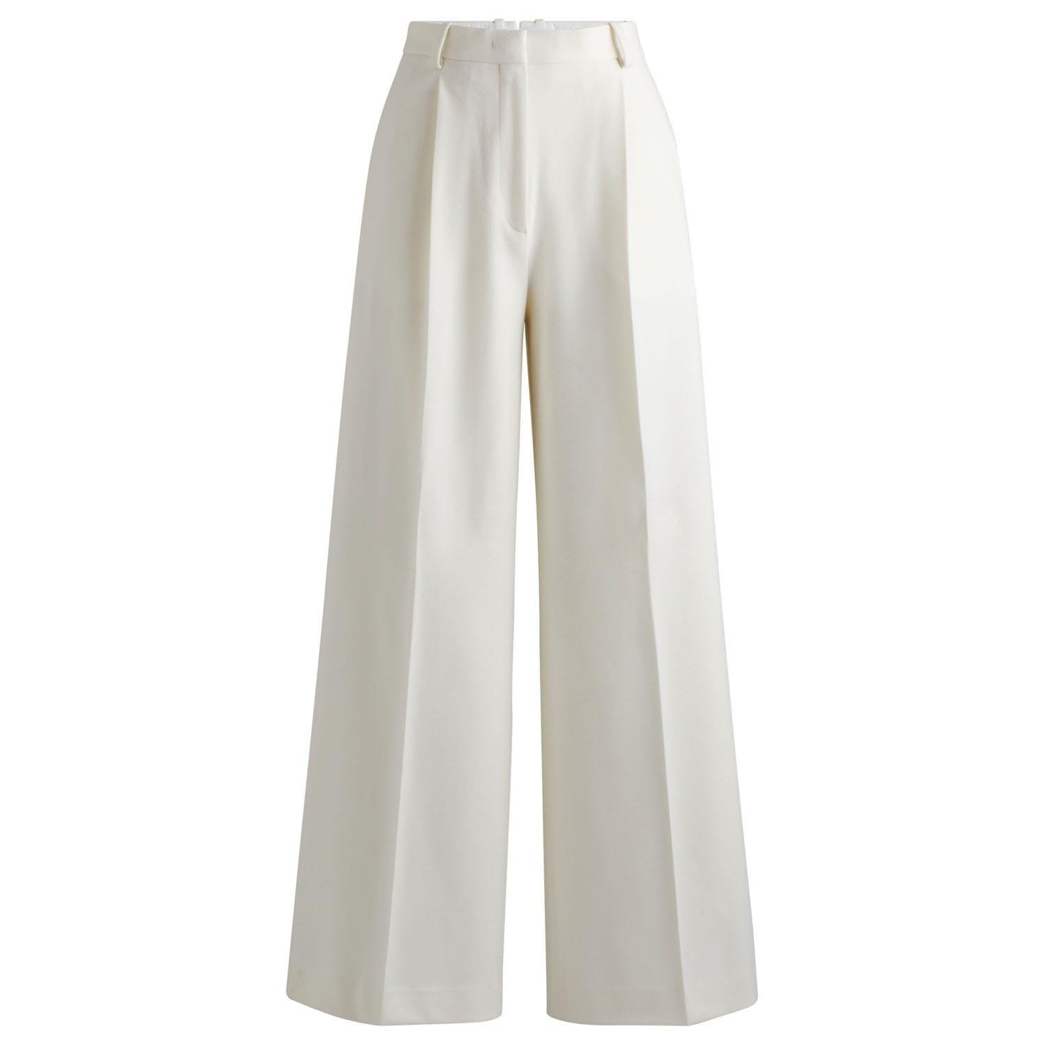 White - Boss - Tacarana Pleat Front Trousers - 3