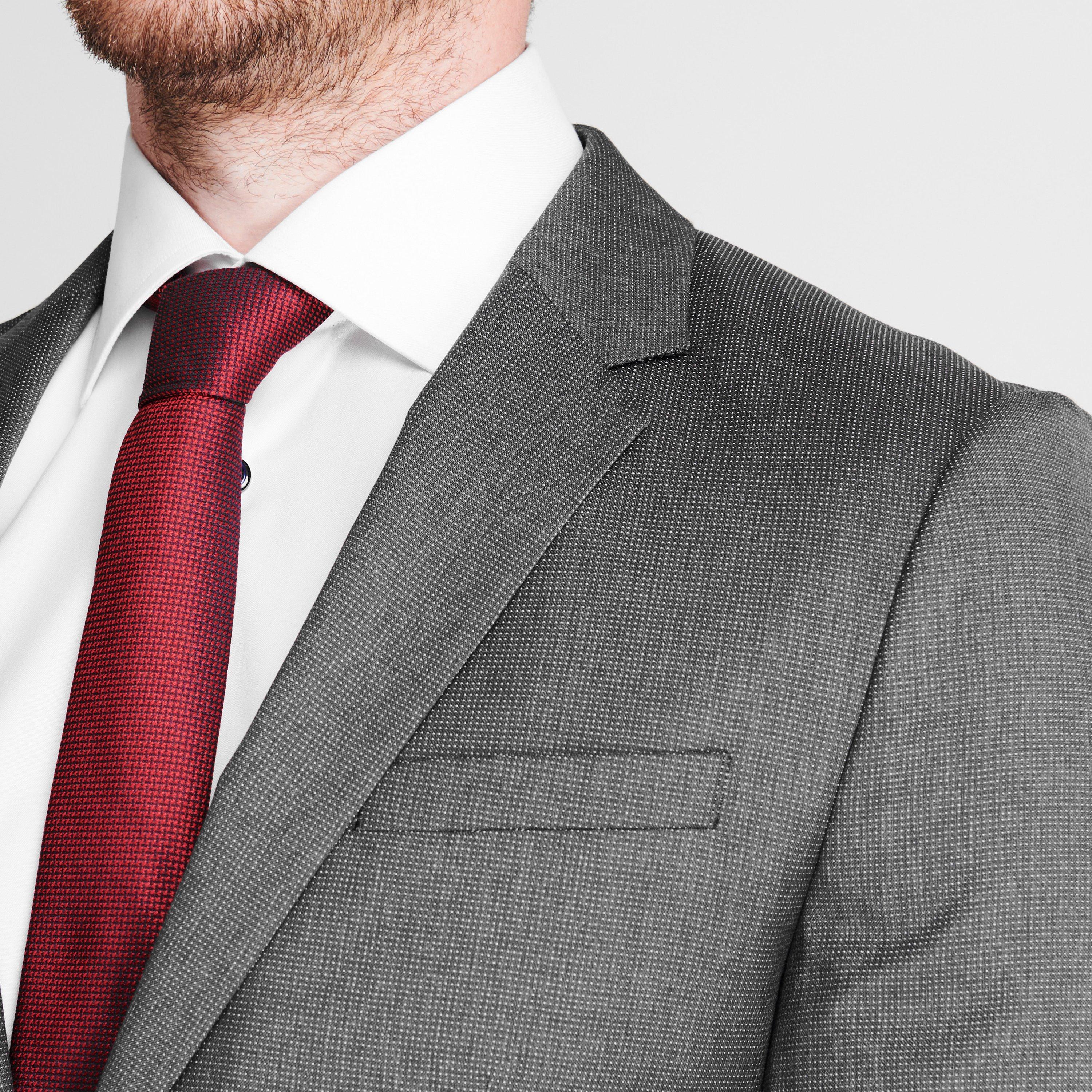 Midden Grijs - Hugo - SB2 Extra Slim Fit Pin Dot Suit Jacket - 4