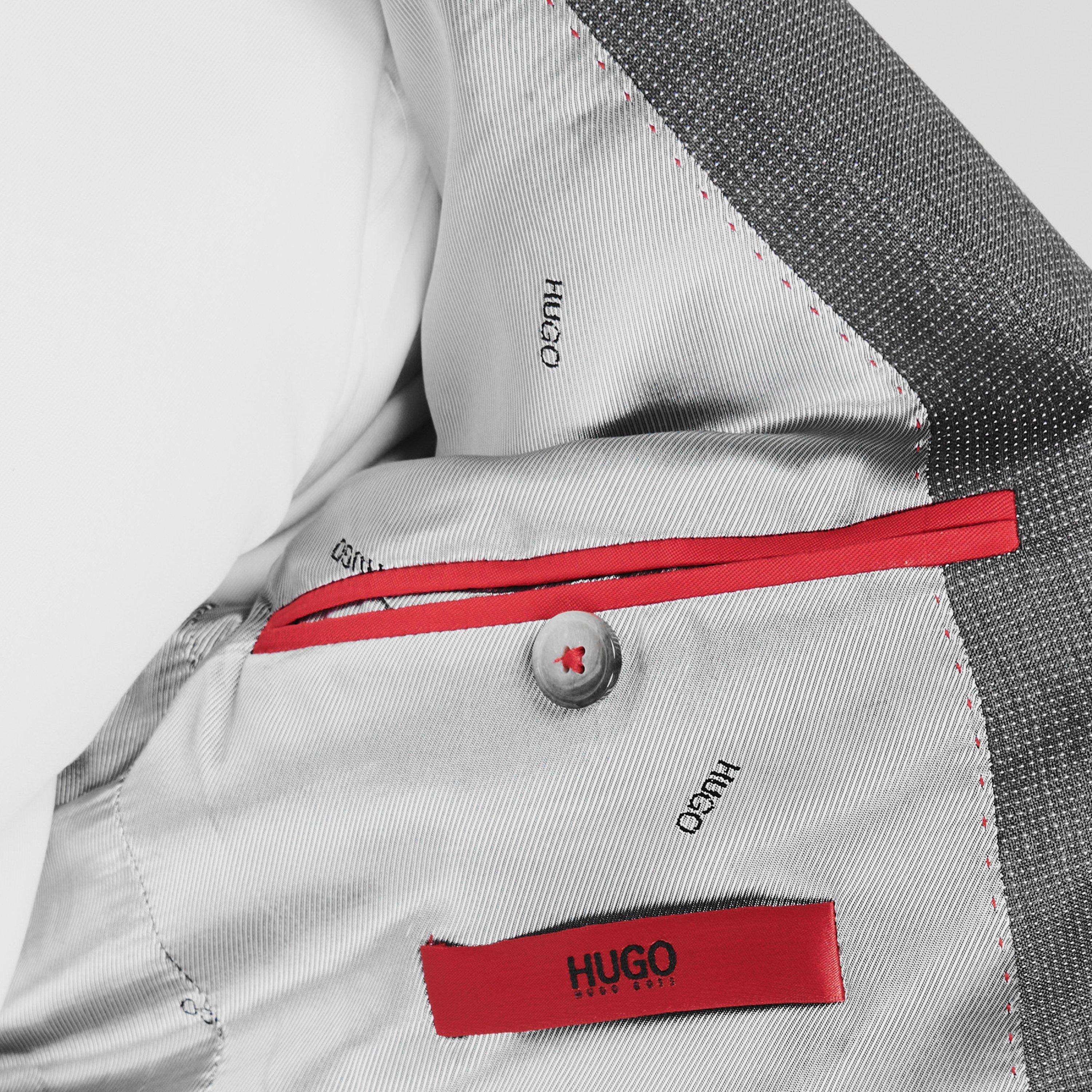 Midden Grijs - Hugo - SB2 Extra Slim Fit Pin Dot Suit Jacket - 7