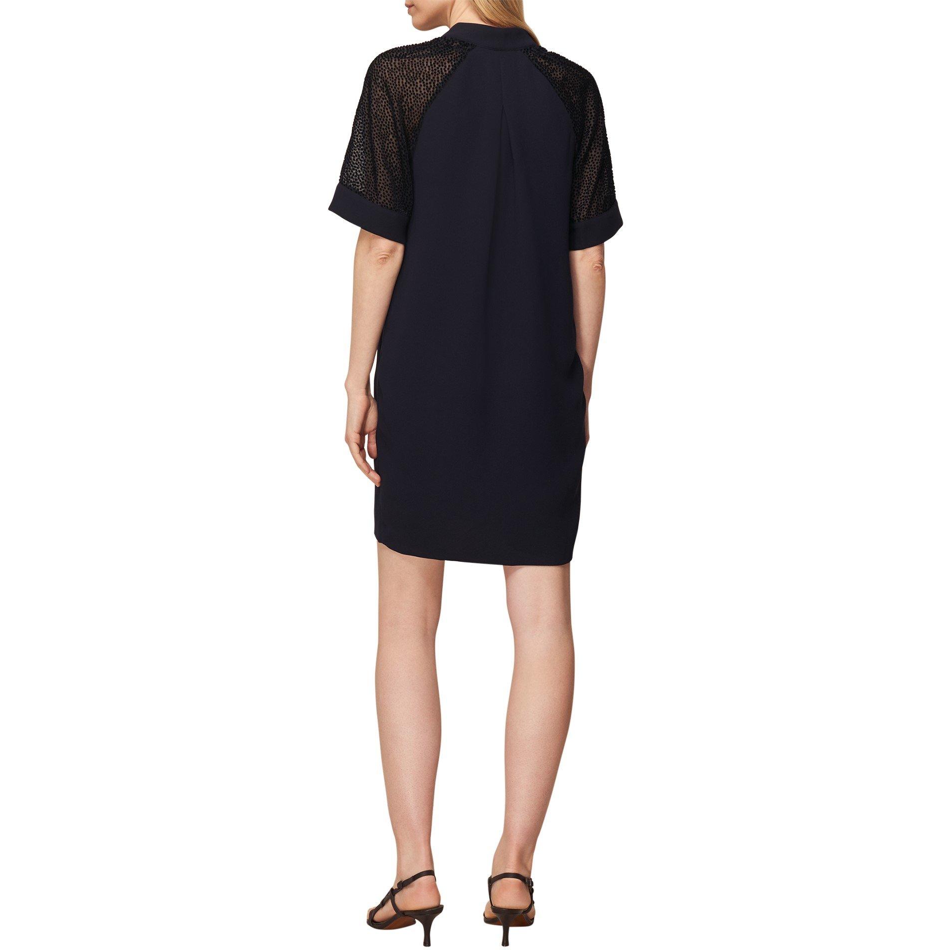 Navy - Whistles - Lina Animal Dobby Dress - 3