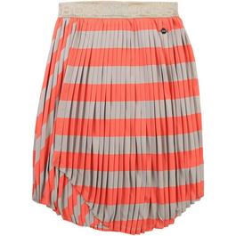Boss Kids Striped Pleated Skirt with Iridescent Waistband