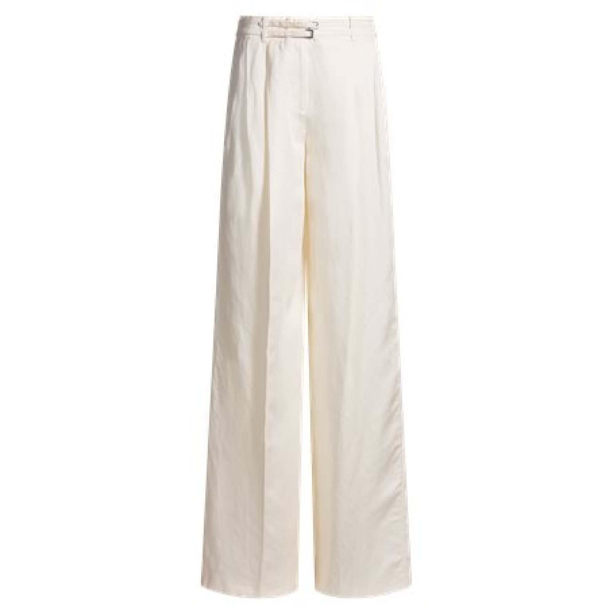 White - Boss - Taualy-W Relaxed Fit Wide Leg Trousers - 1