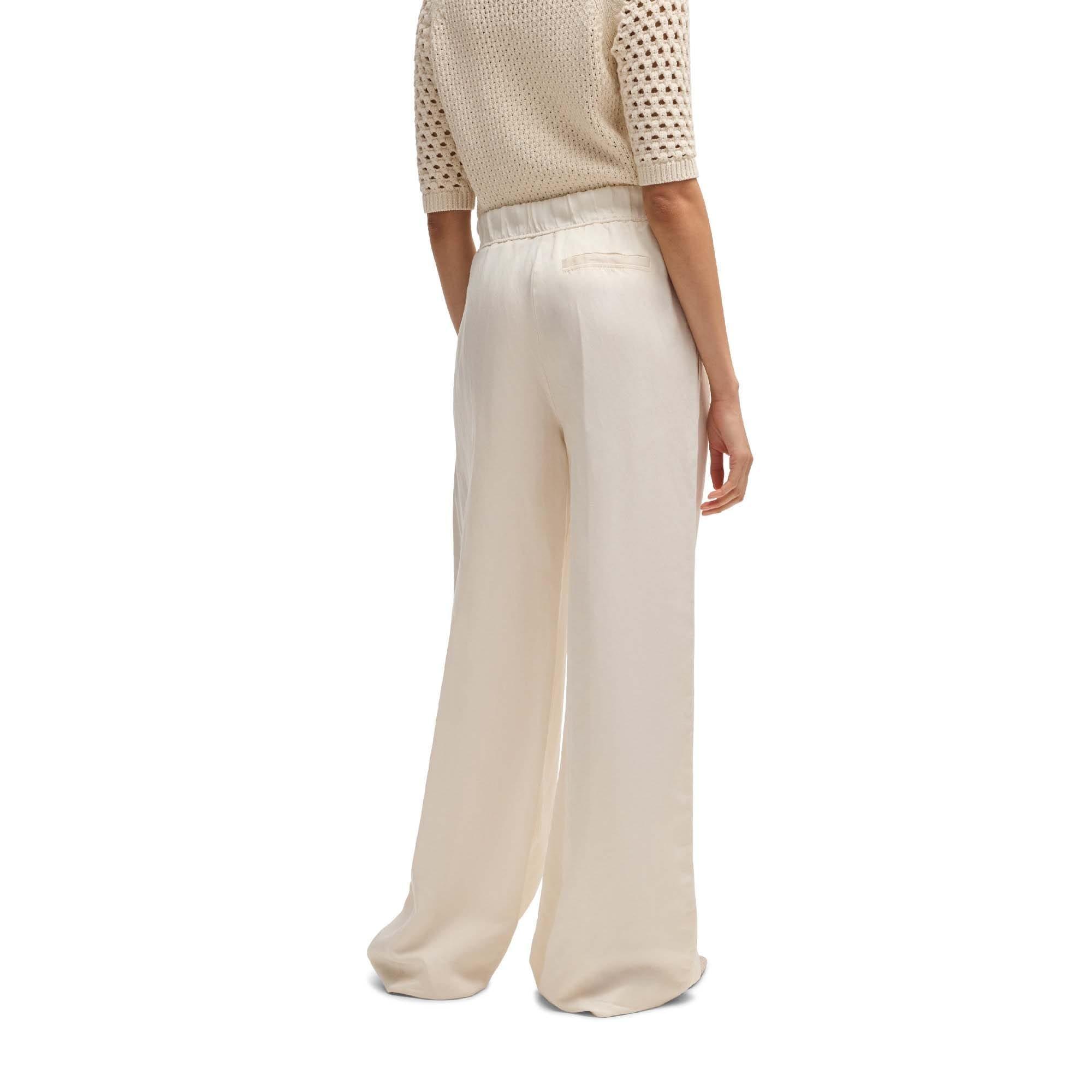 White - Boss - Taualy-W Relaxed Fit Wide Leg Trousers - 7