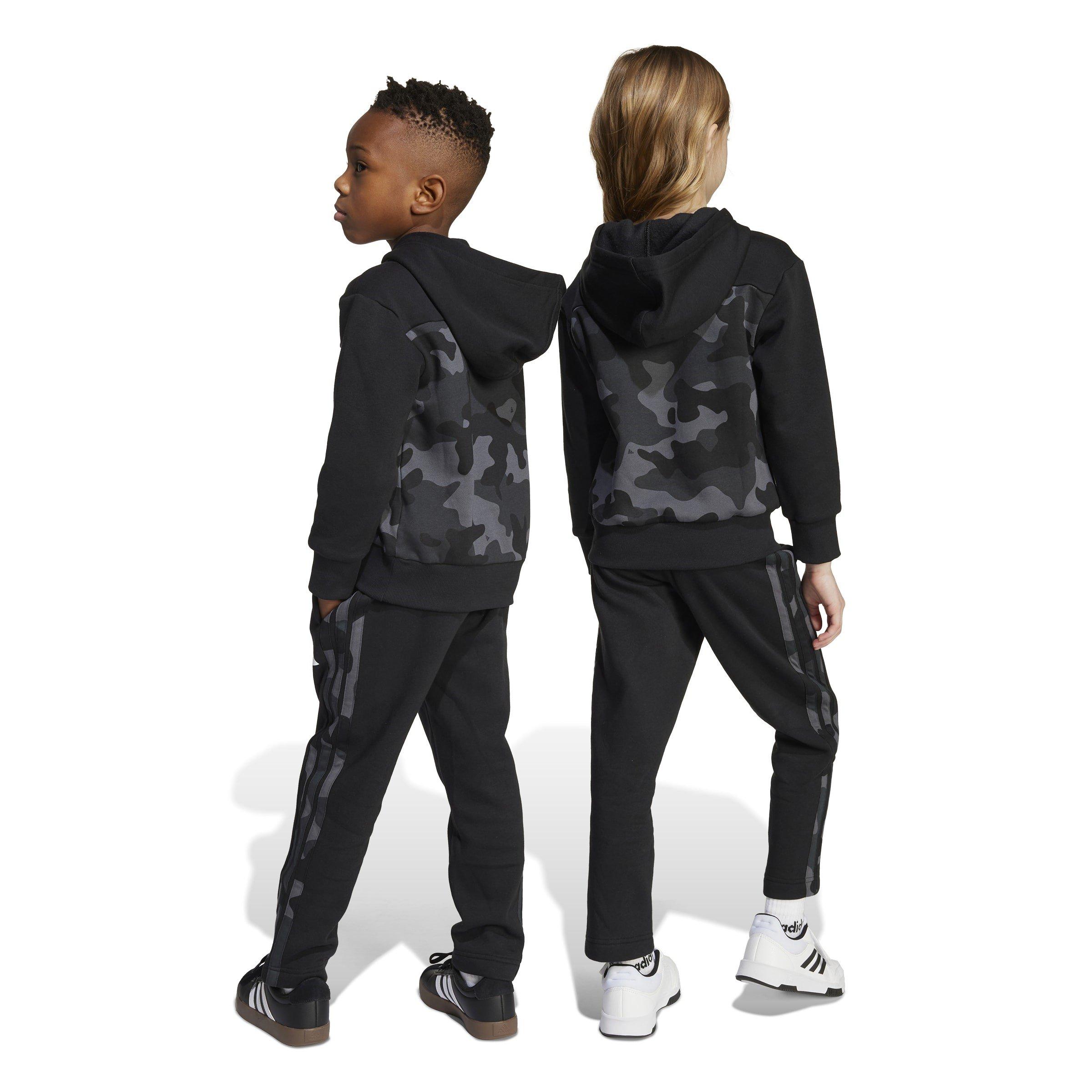Black Camo - adidas - Essentials Allover Print Hoodie Set Kids - 3