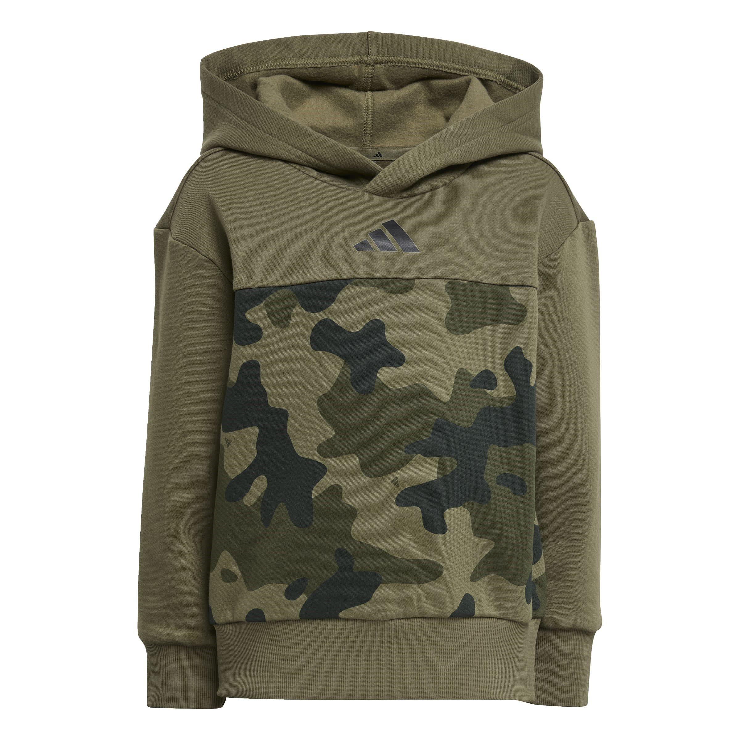 Adidas  Infant Essentials Allover Print Hoodie Set Kids - Olive/White - 5-6 Years