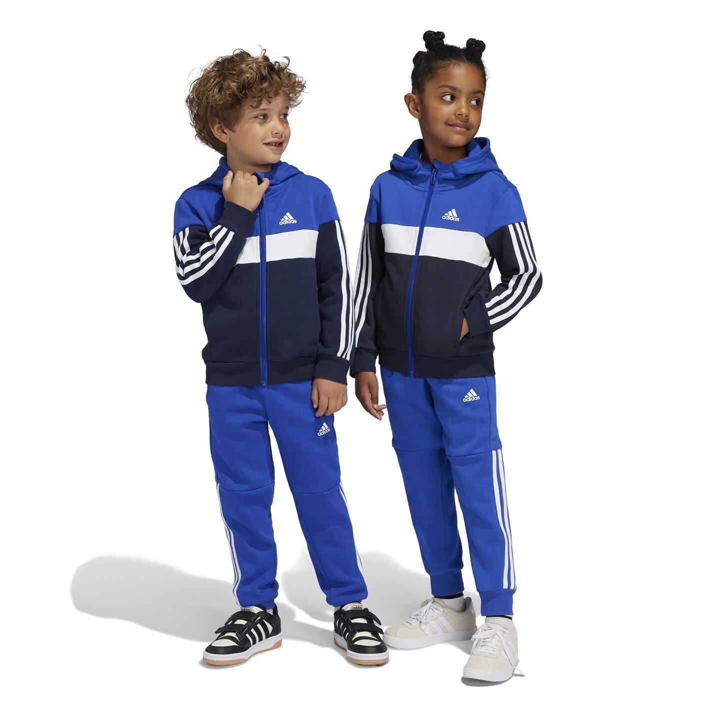 Royblue/White - adidas - Kids Tiberio Colorblock Fleece Tracksuit Kids - 1