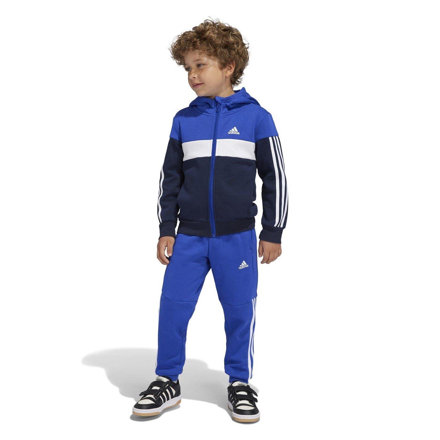 Royblue/White - adidas - Kids Tiberio Colorblock Fleece Tracksuit Kids - 2