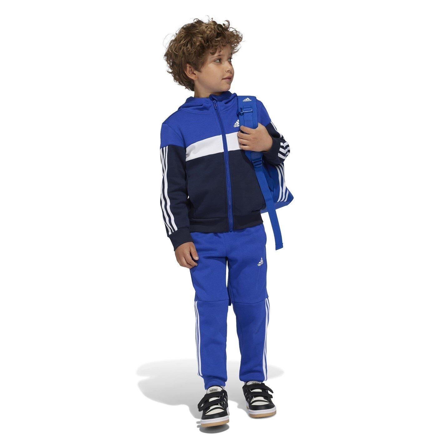 Royblue/White - adidas - Kids Tiberio Colorblock Fleece Tracksuit Kids - 4
