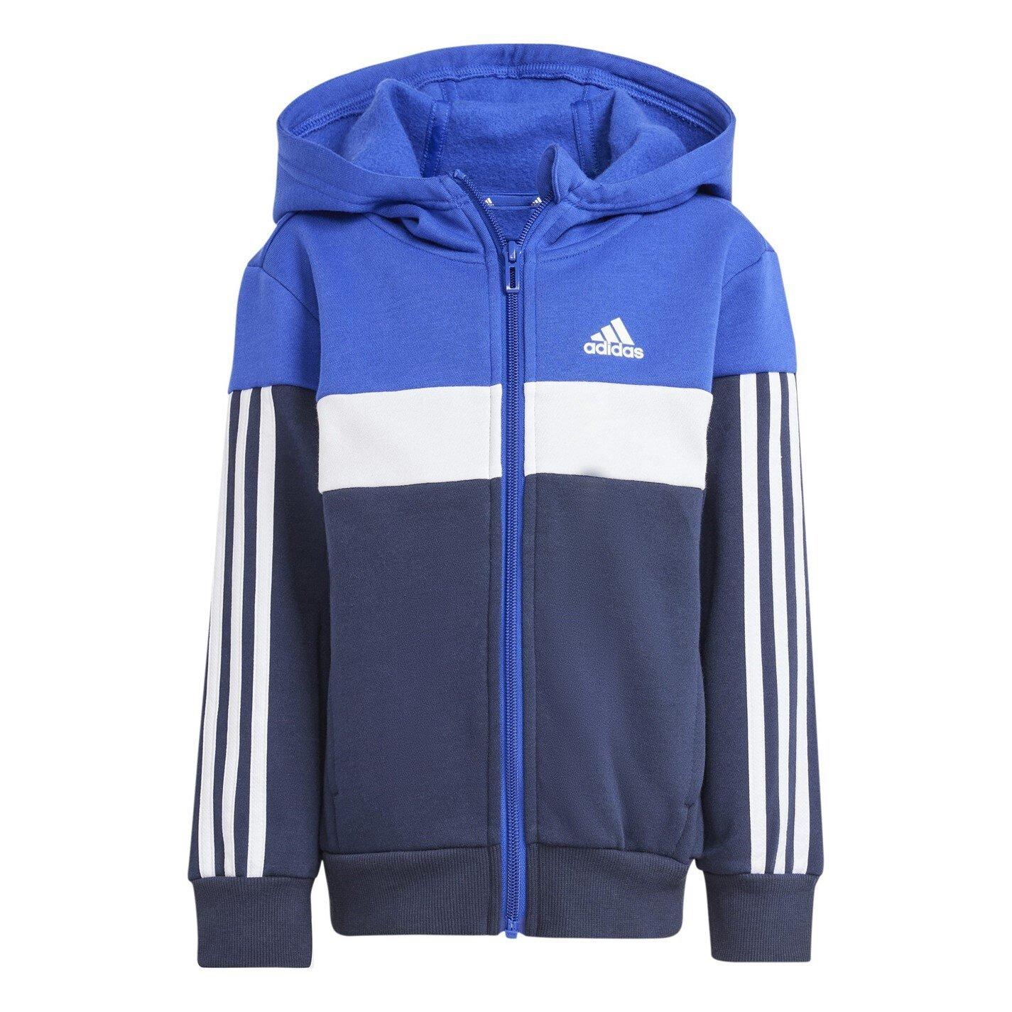 Royblue/White - adidas - Kids Tiberio Colorblock Fleece Tracksuit Kids - 5