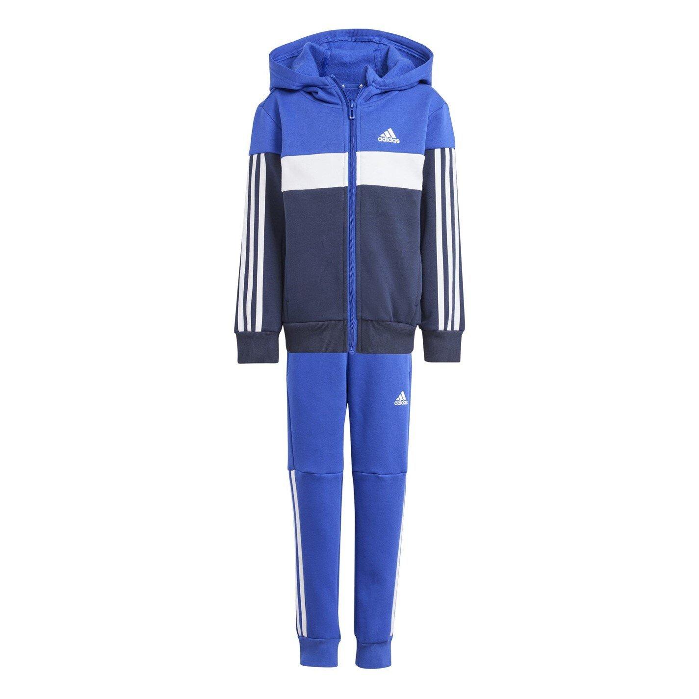 Royblue/White - adidas - Kids Tiberio Colorblock Fleece Tracksuit Kids - 7
