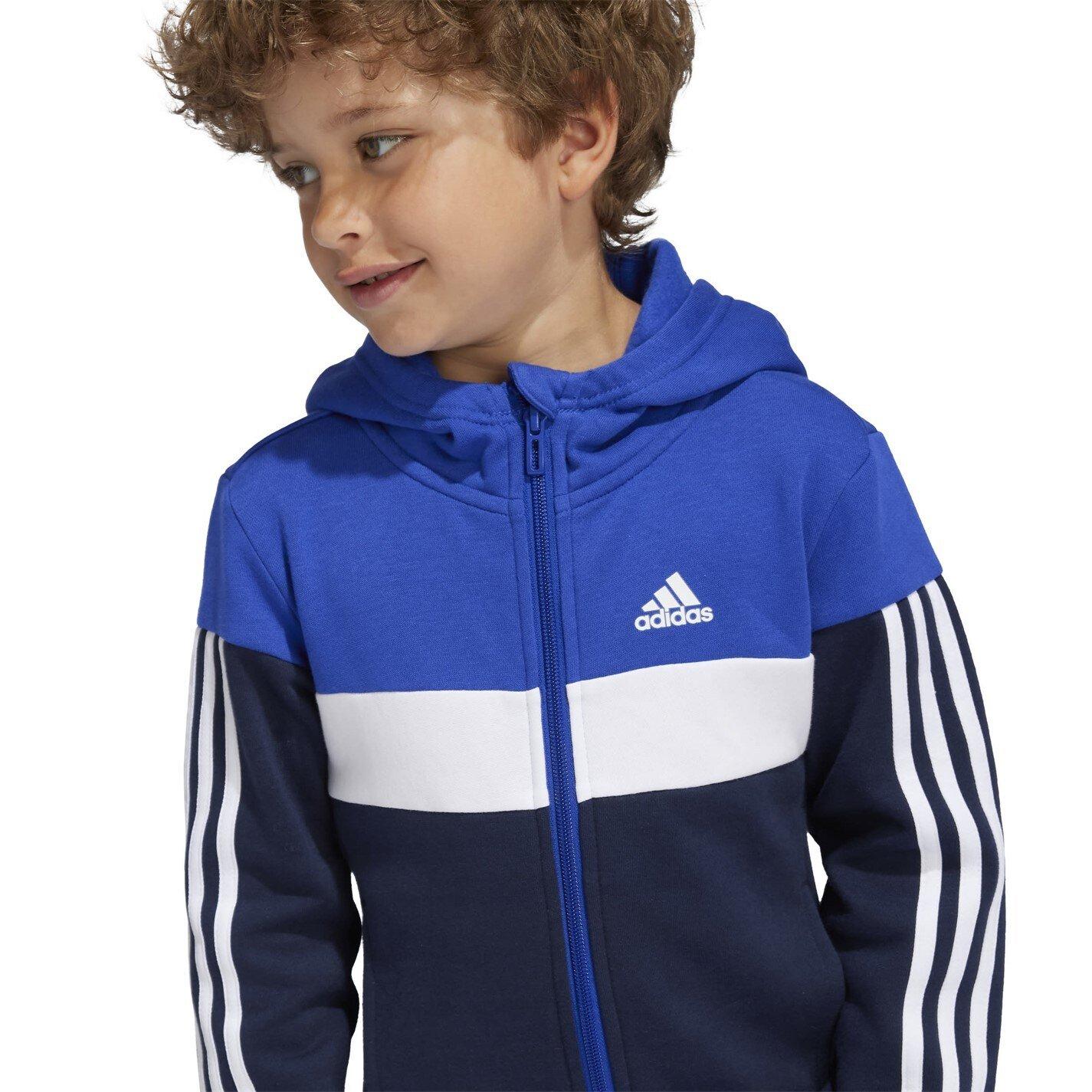 Royblue/White - adidas - Kids Tiberio Colorblock Fleece Tracksuit Kids - 10