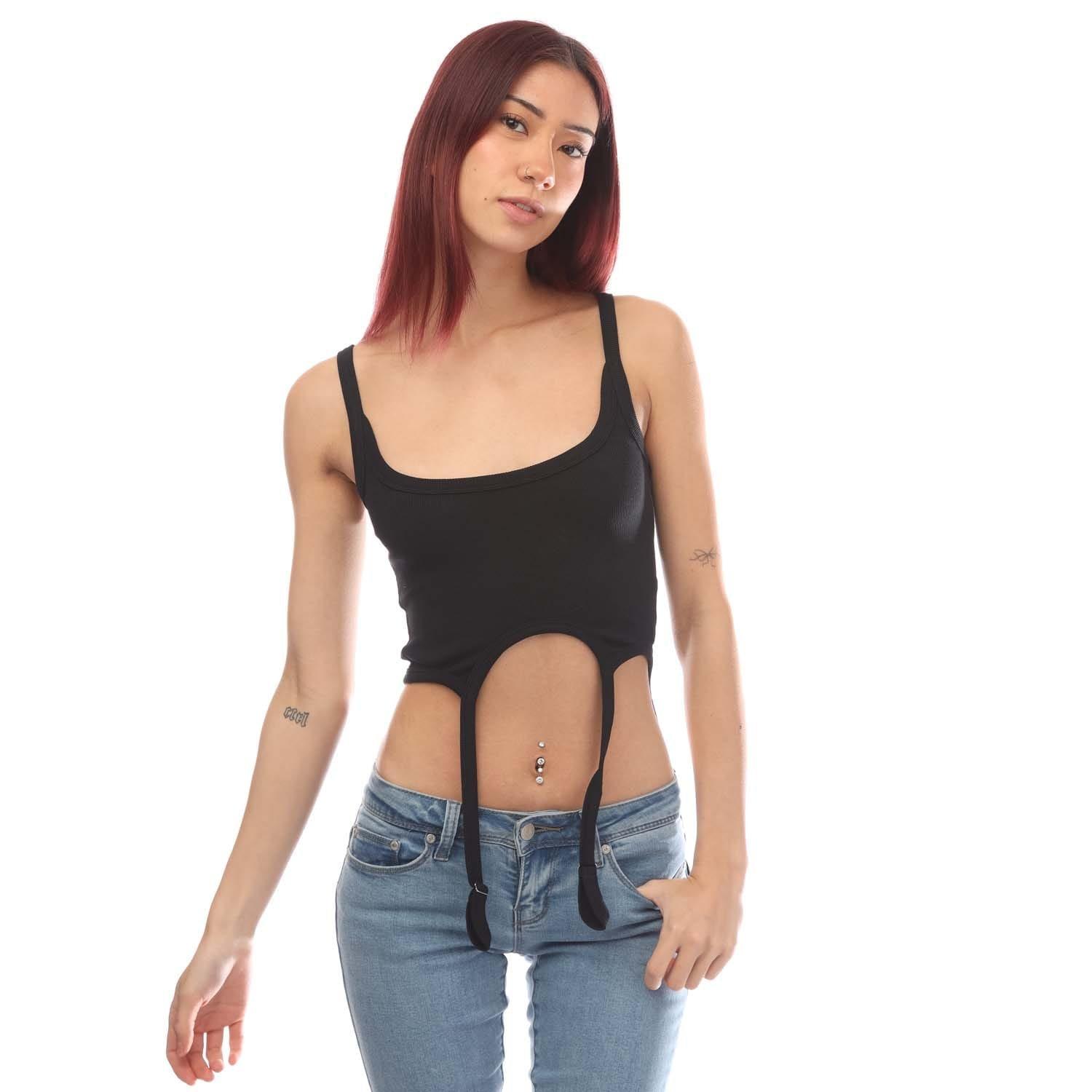 Heron Preston Women's Hooks Cotton Slim-Fit Tank Top - Black - 8