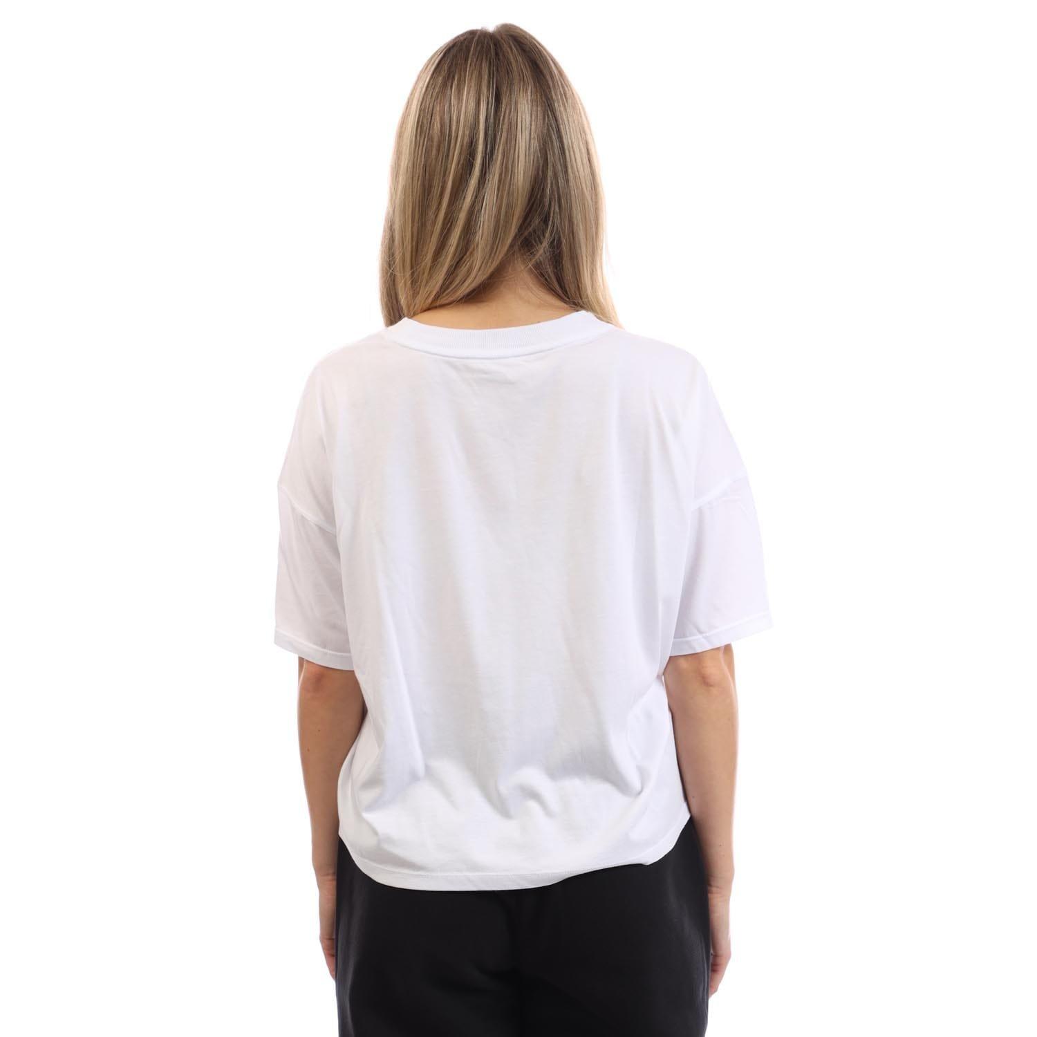 White Silver - DKNY - Foil Logo Cropped T-Shirt - 3