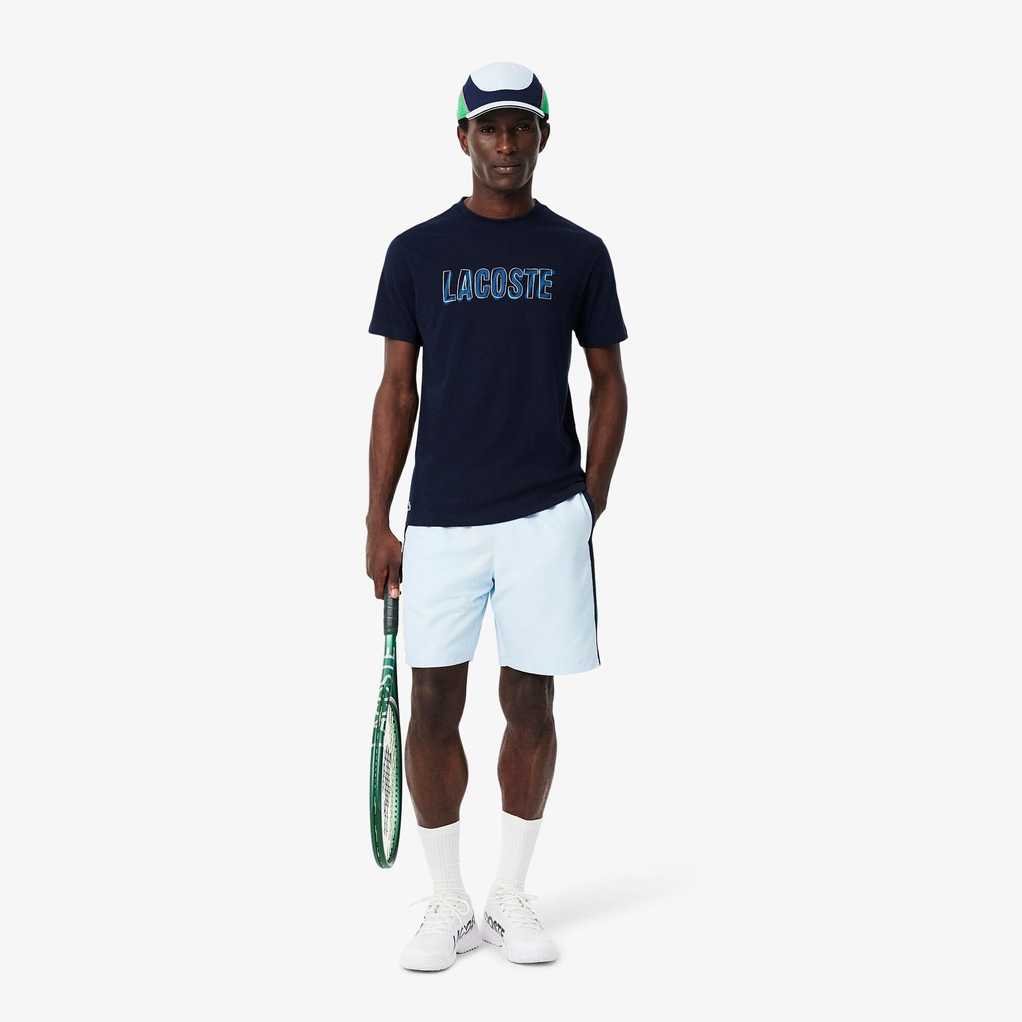 Blue - Lacoste - Ultra Dry Printed Sport T-Shirt - 4