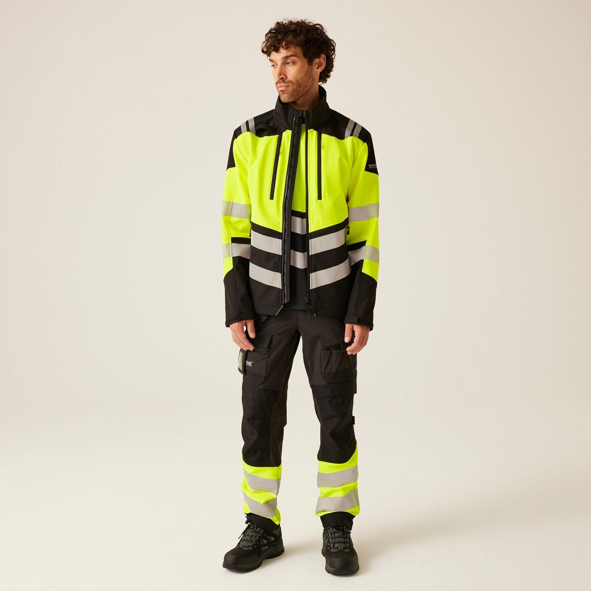 Black/Yellow - Regatta - Mens Hi-Vis X PRO 3 Layer Softshell Jacket - Clas - 3