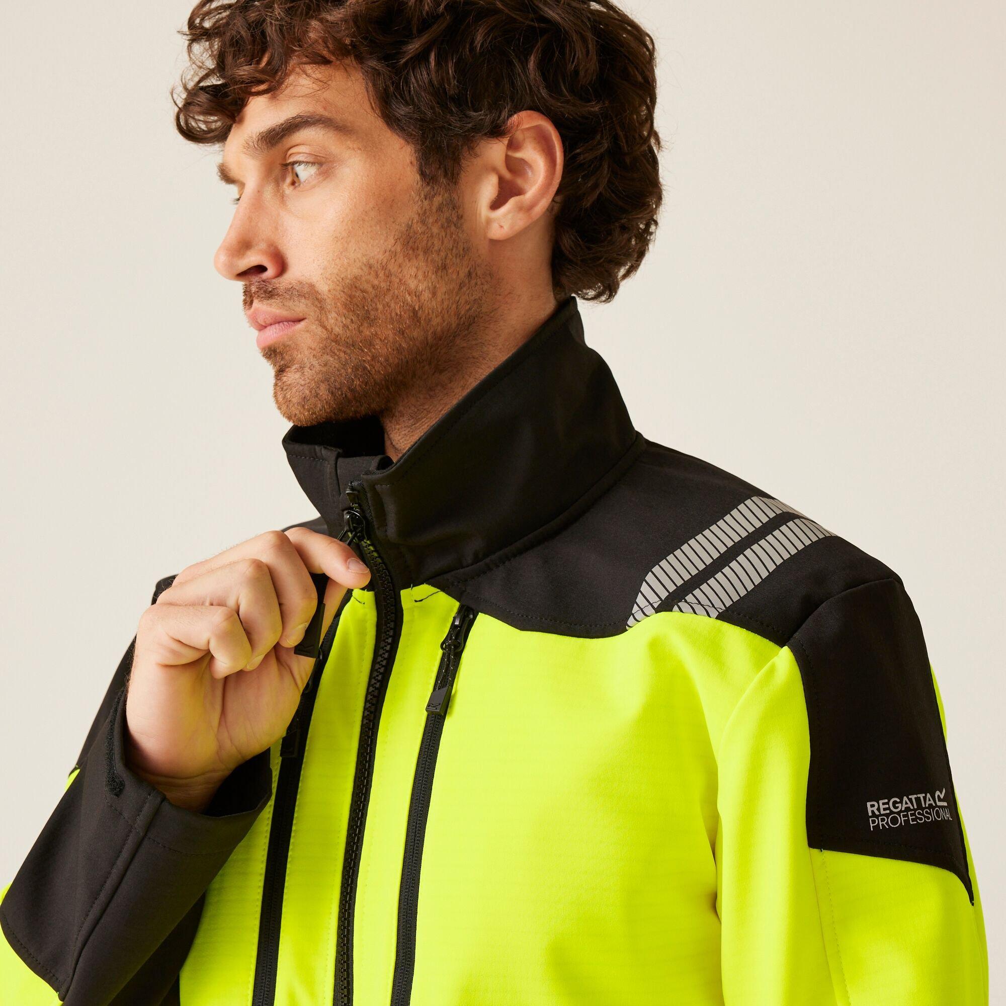 Black/Yellow - Regatta - Mens Hi-Vis X PRO 3 Layer Softshell Jacket - Clas - 5