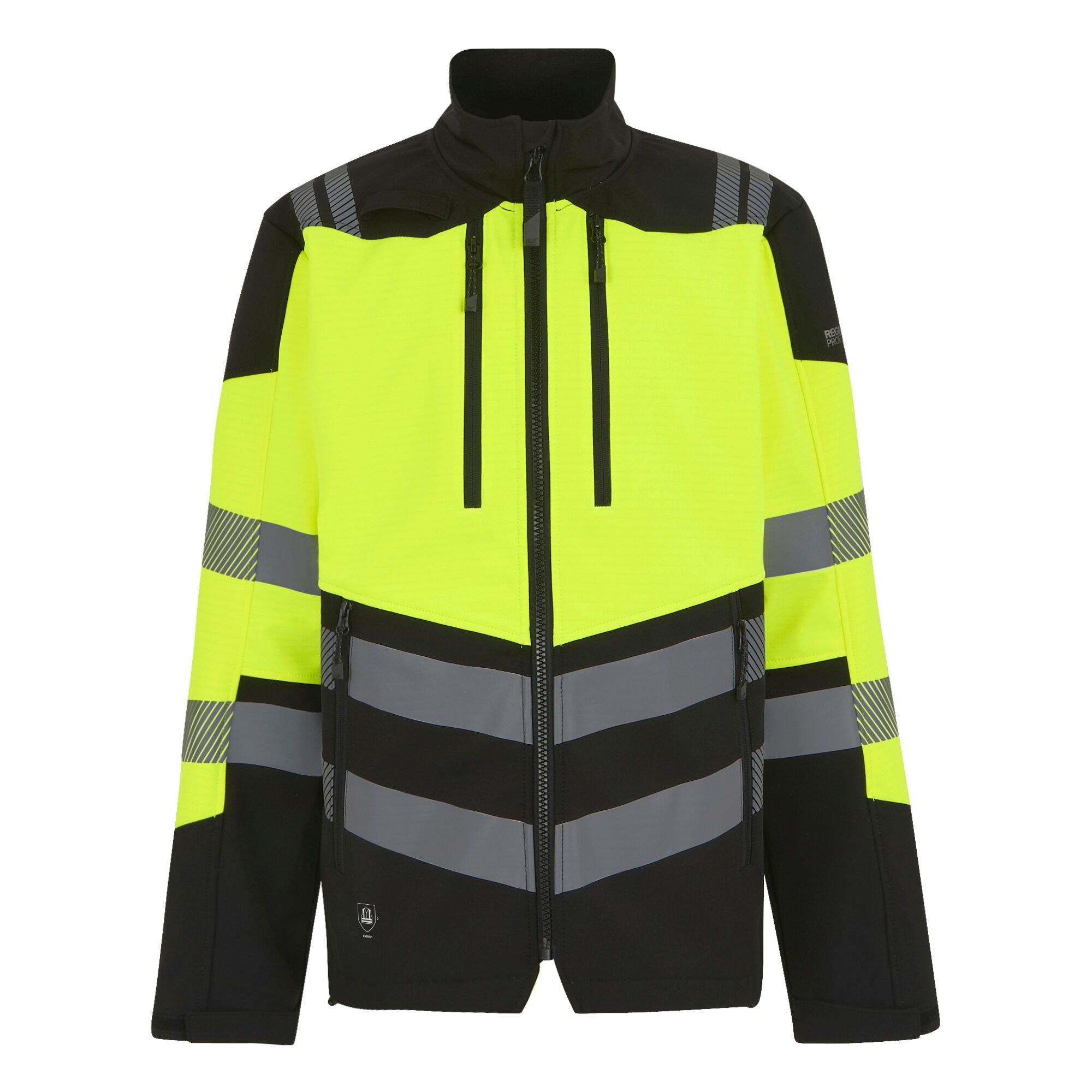 Black/Yellow - Regatta - Mens Hi-Vis X PRO 3 Layer Softshell Jacket - Clas - 8