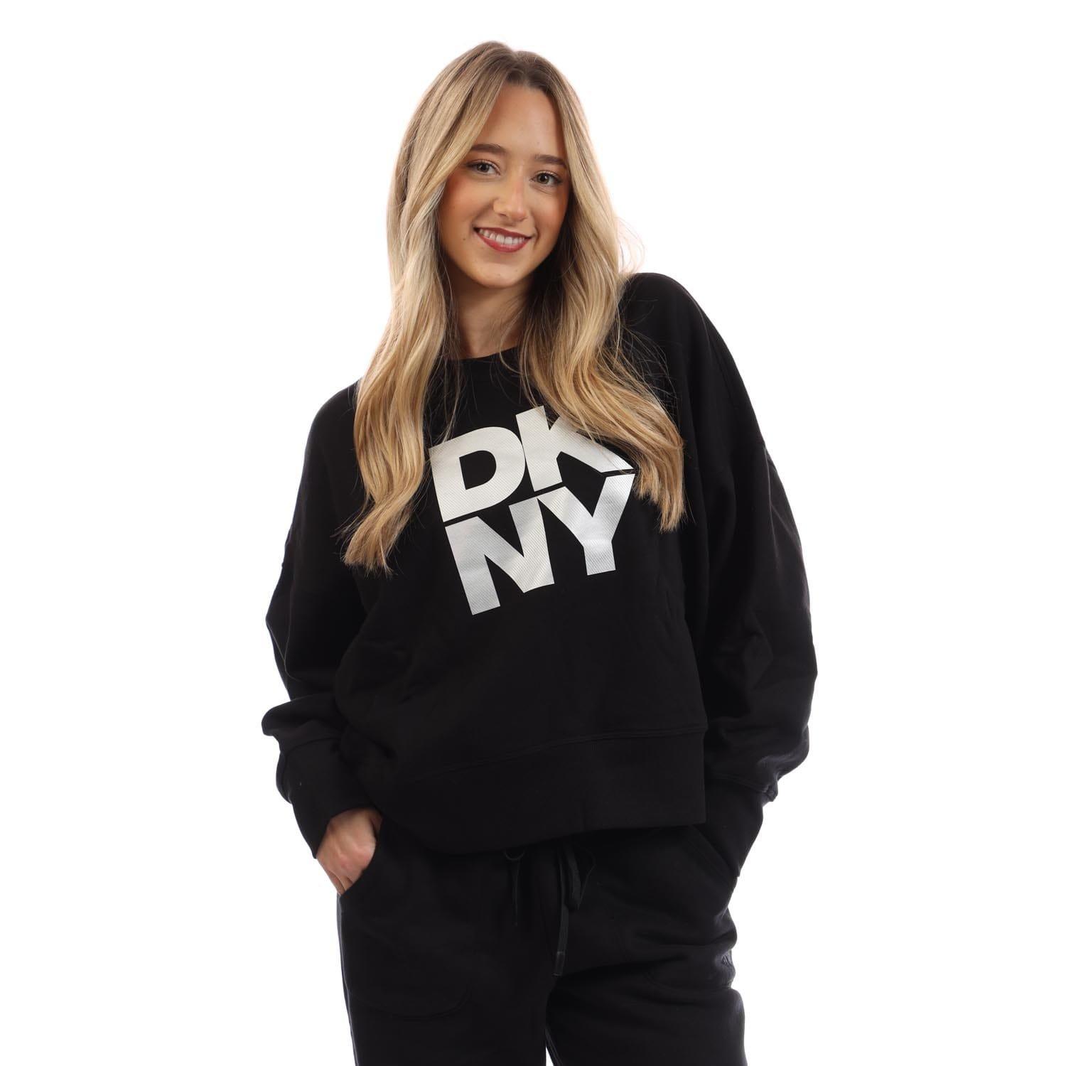 Black Silver - DKNY - Foil Logo Crew Neck Sweat - 2