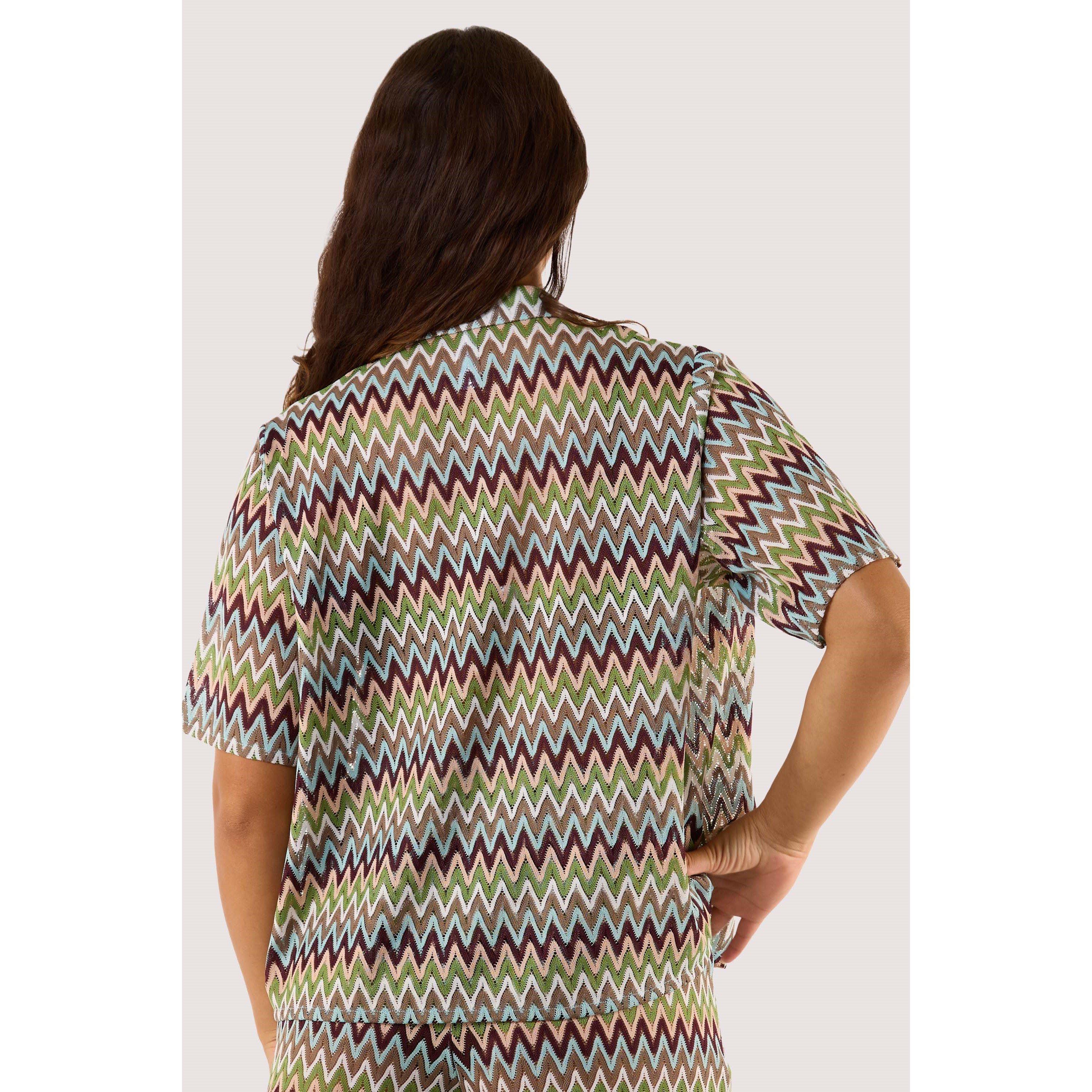 Khaki - Wolf and Whistle - Kalahari Khaki Zag Crochet Beach Shirt - 2