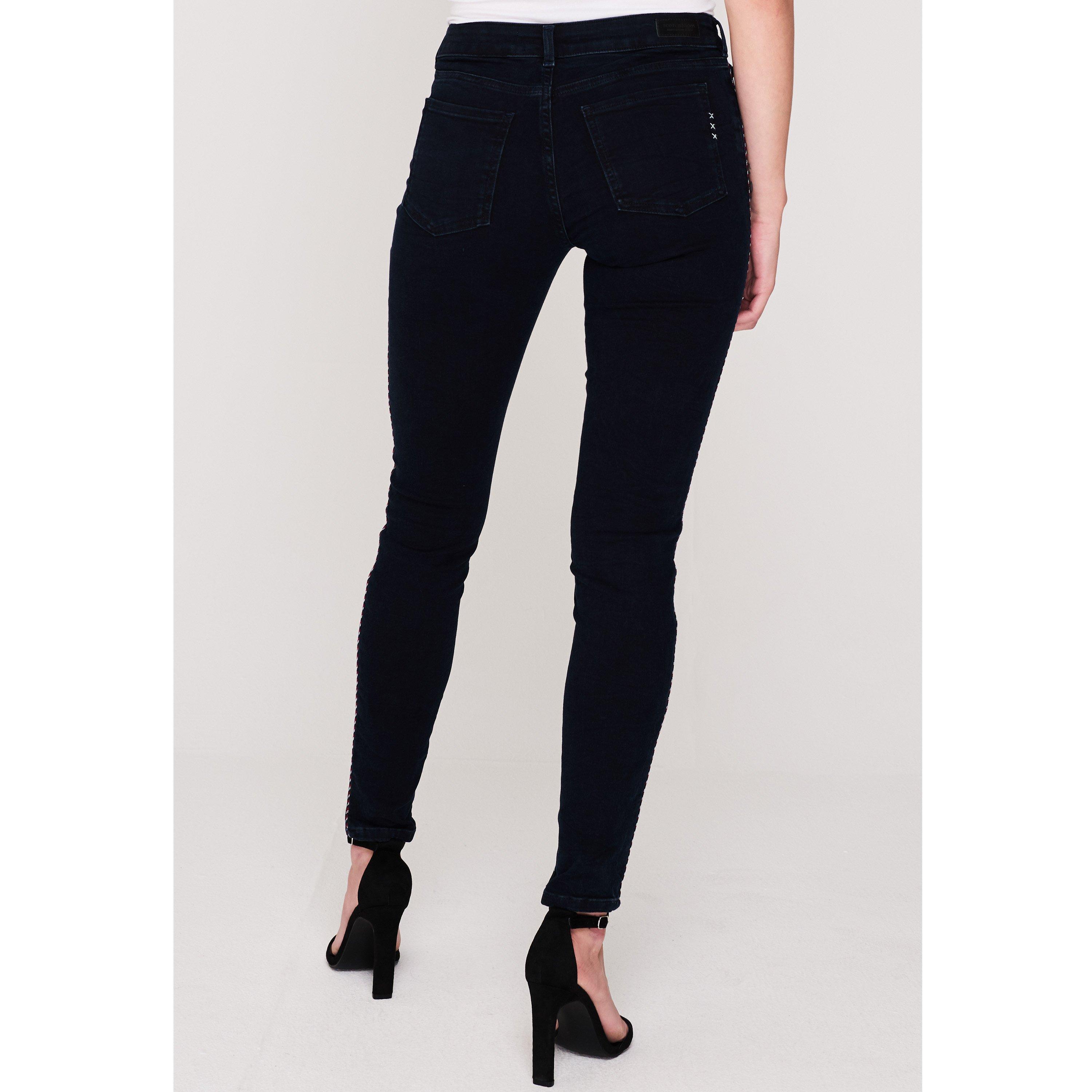 Denim scuro Indi - Scotch and Soda - Pitch Dark stripe embroidered jeans - 3