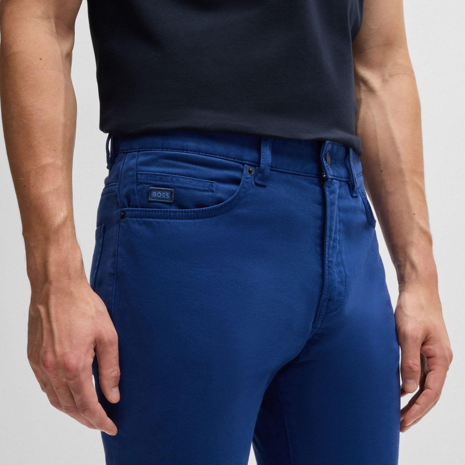 Blue - Boss - H-Delaware5 Garment-Dyed Trousers - 3