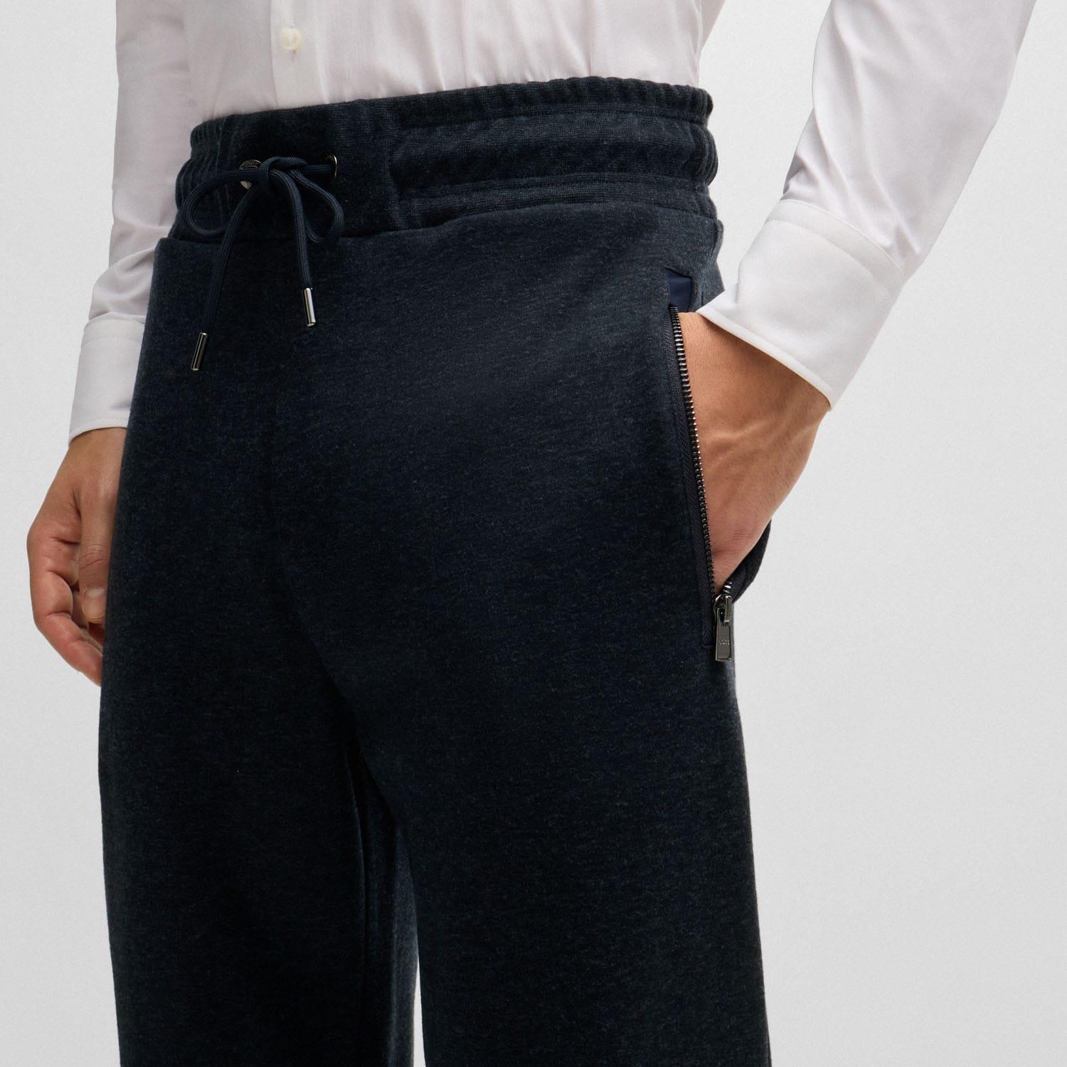 Dark Blue - Boss - P-Lamont 290 Regular-Fit Tracksuit Bottoms - 3