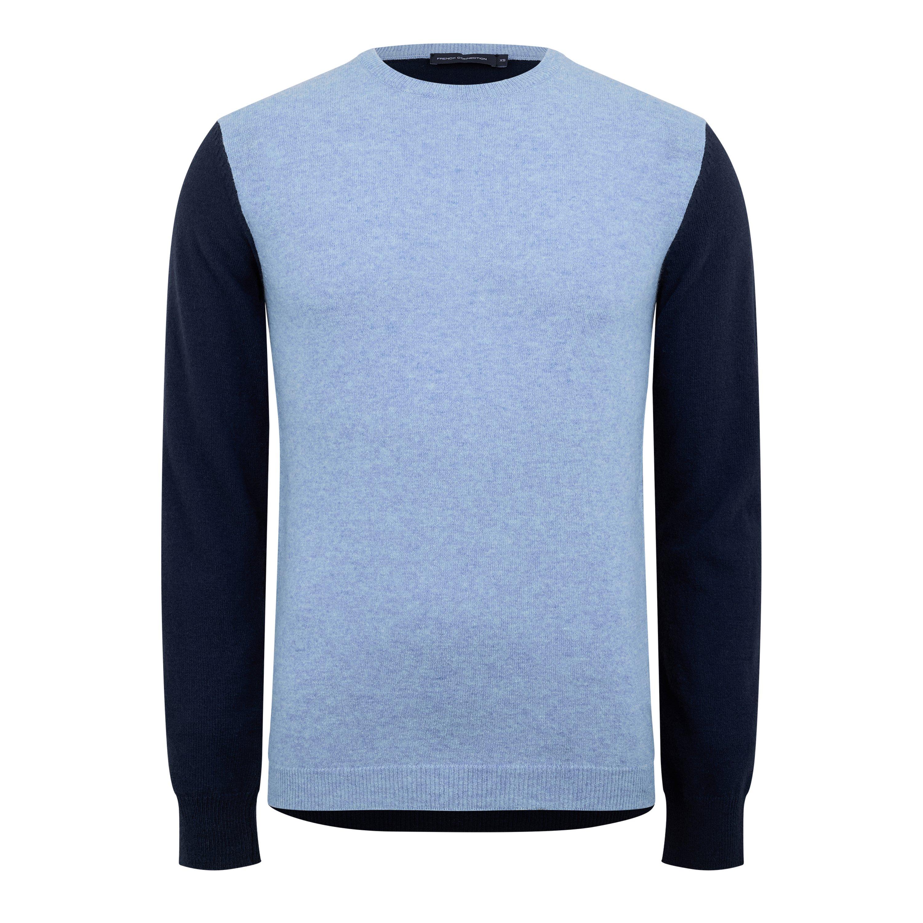 French Connection Men's Lambswool Crew Neck Jumper - Blue - XS