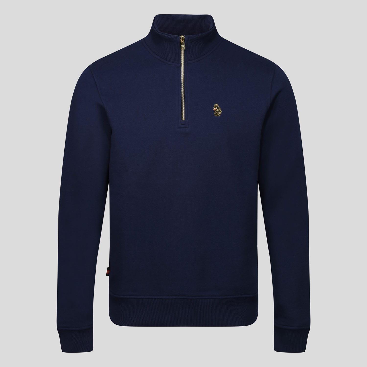 Navy - Luke 1977 - Higgs 2 quarter Zip Sweatshirt - 3