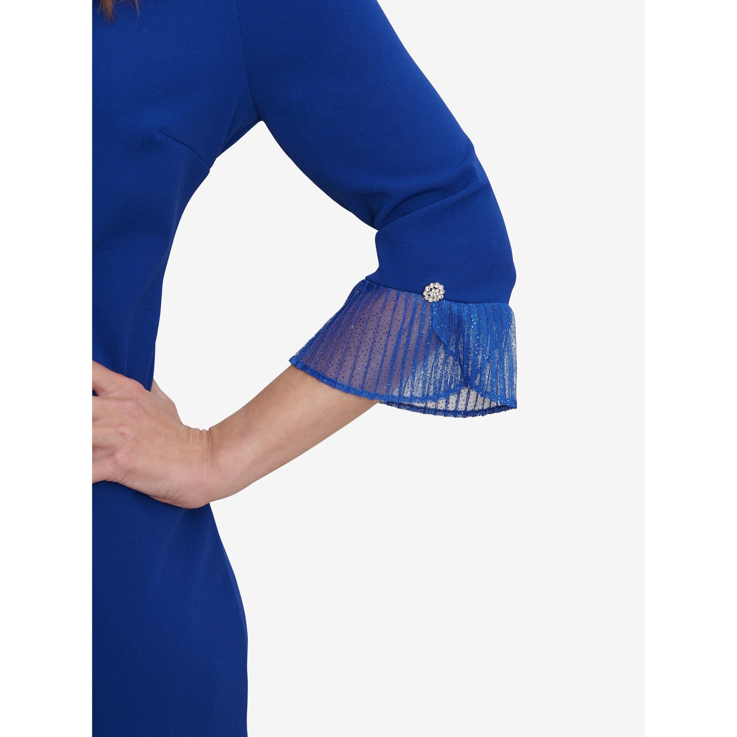 Cosmic Blue - Gina Bacconi - Kerry Short Sheath Dress - 5