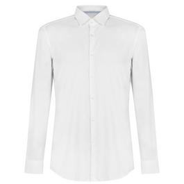 Hugo Slim Fit Textured Shirt with Contrast Blue Trim Mens