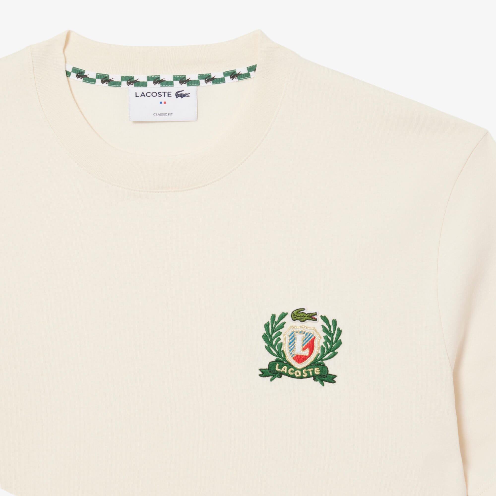 Cream - Lacoste - French Made Emboidered Badge T-Shirt - 2