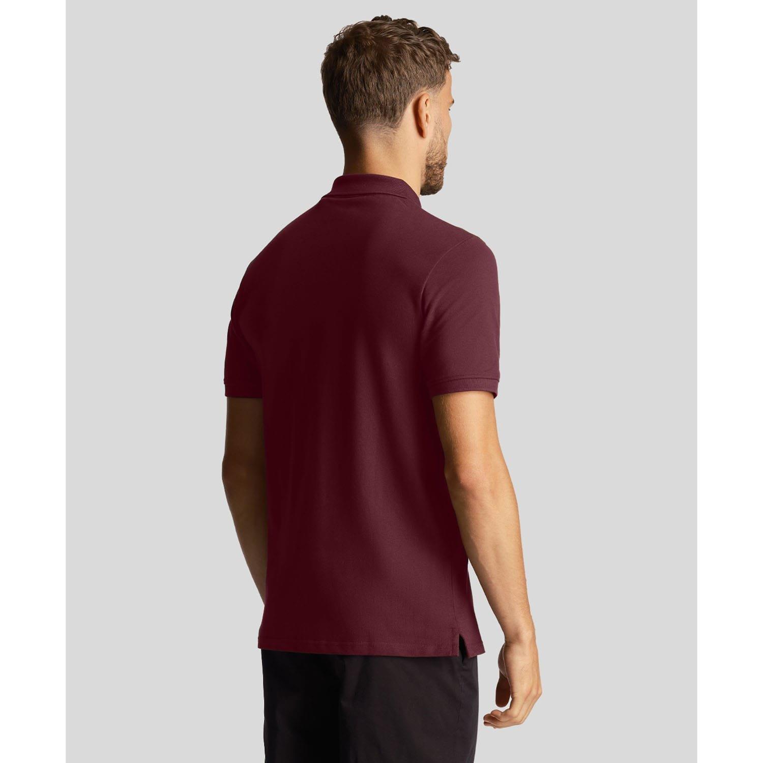Burgundy - Lyle and Scott - Co-Ordinate Print Plain Polo Shirt - 3