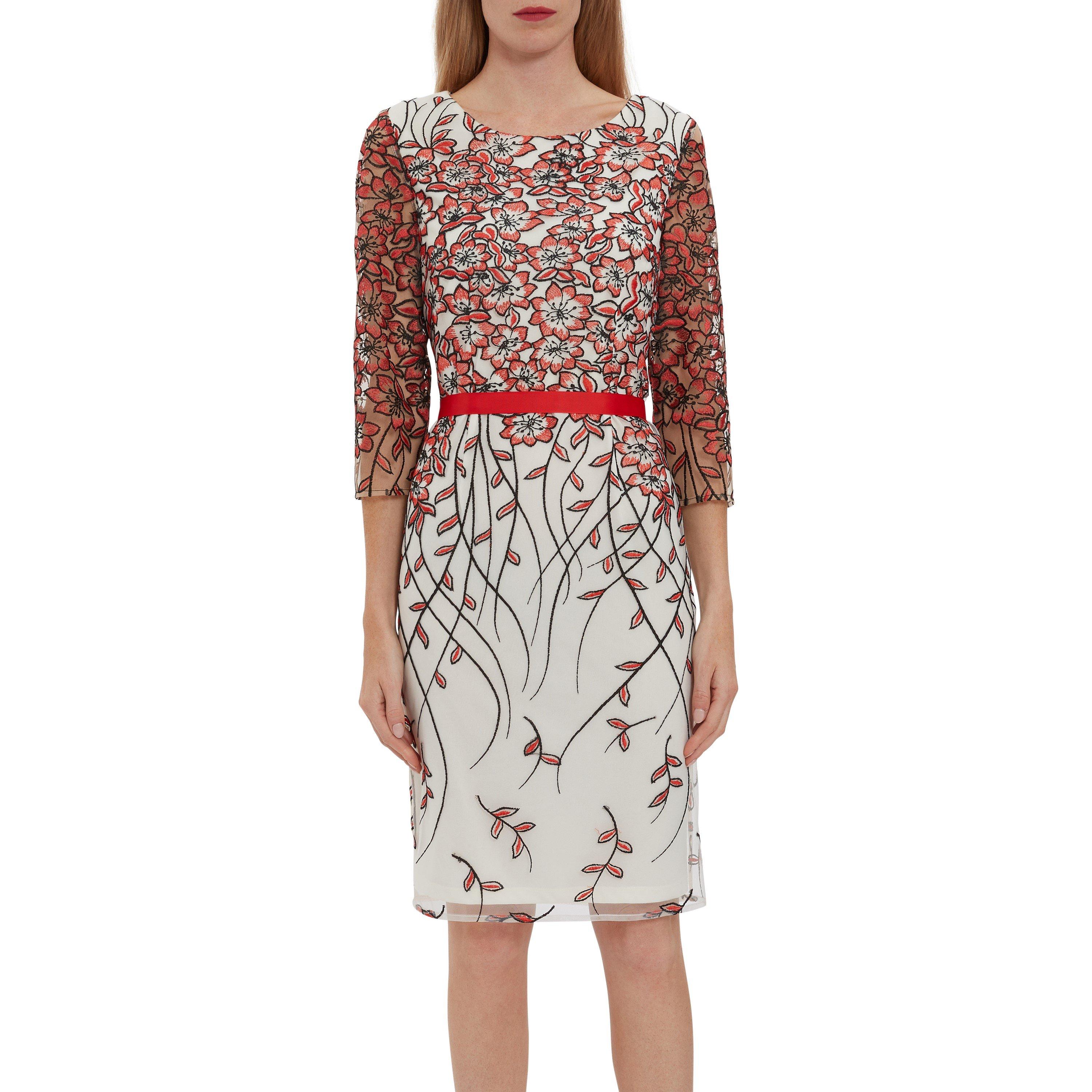 Red / Black - Gina Bacconi - Ragna Embroidered Dress - 2