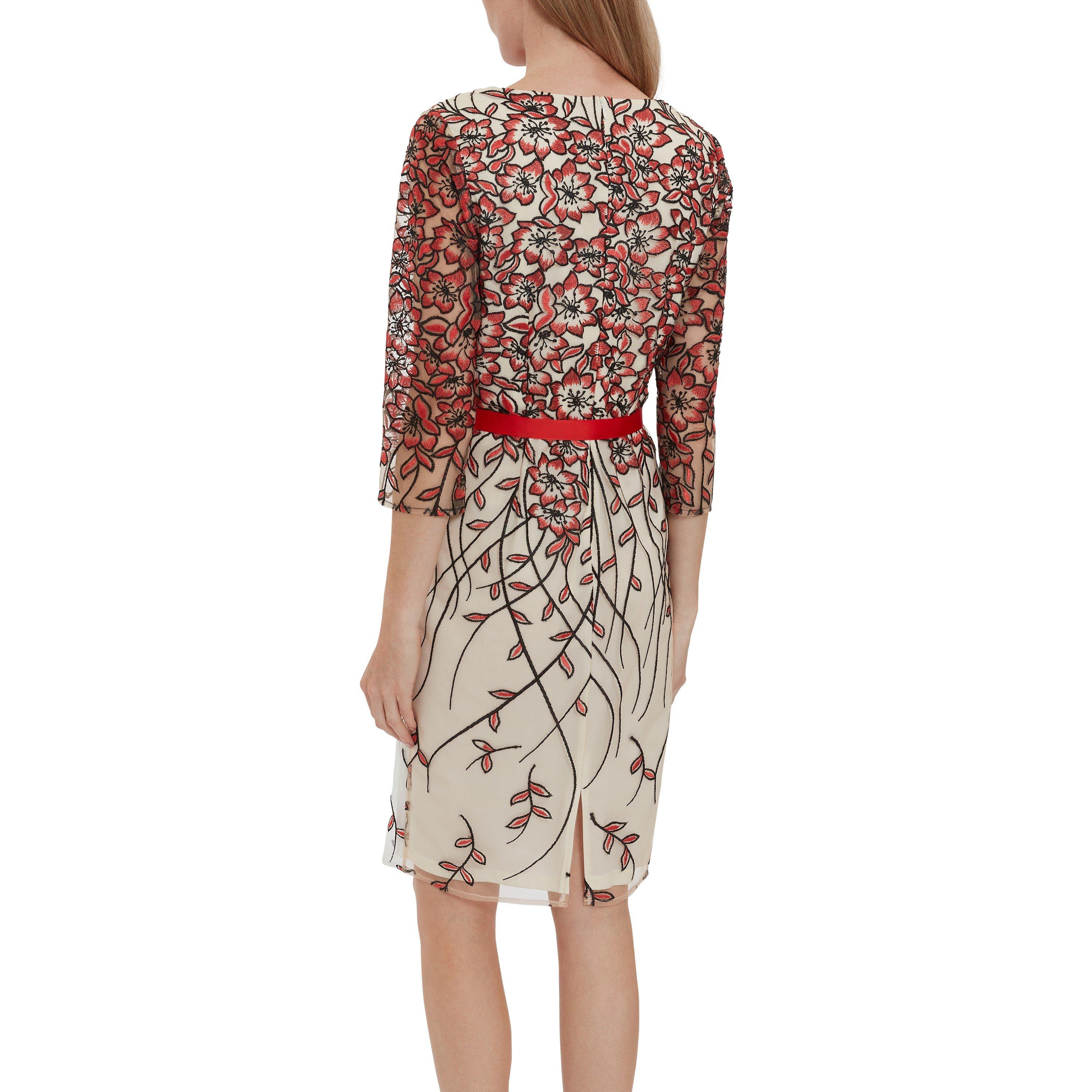 Red / Black - Gina Bacconi - Ragna Embroidered Dress - 3