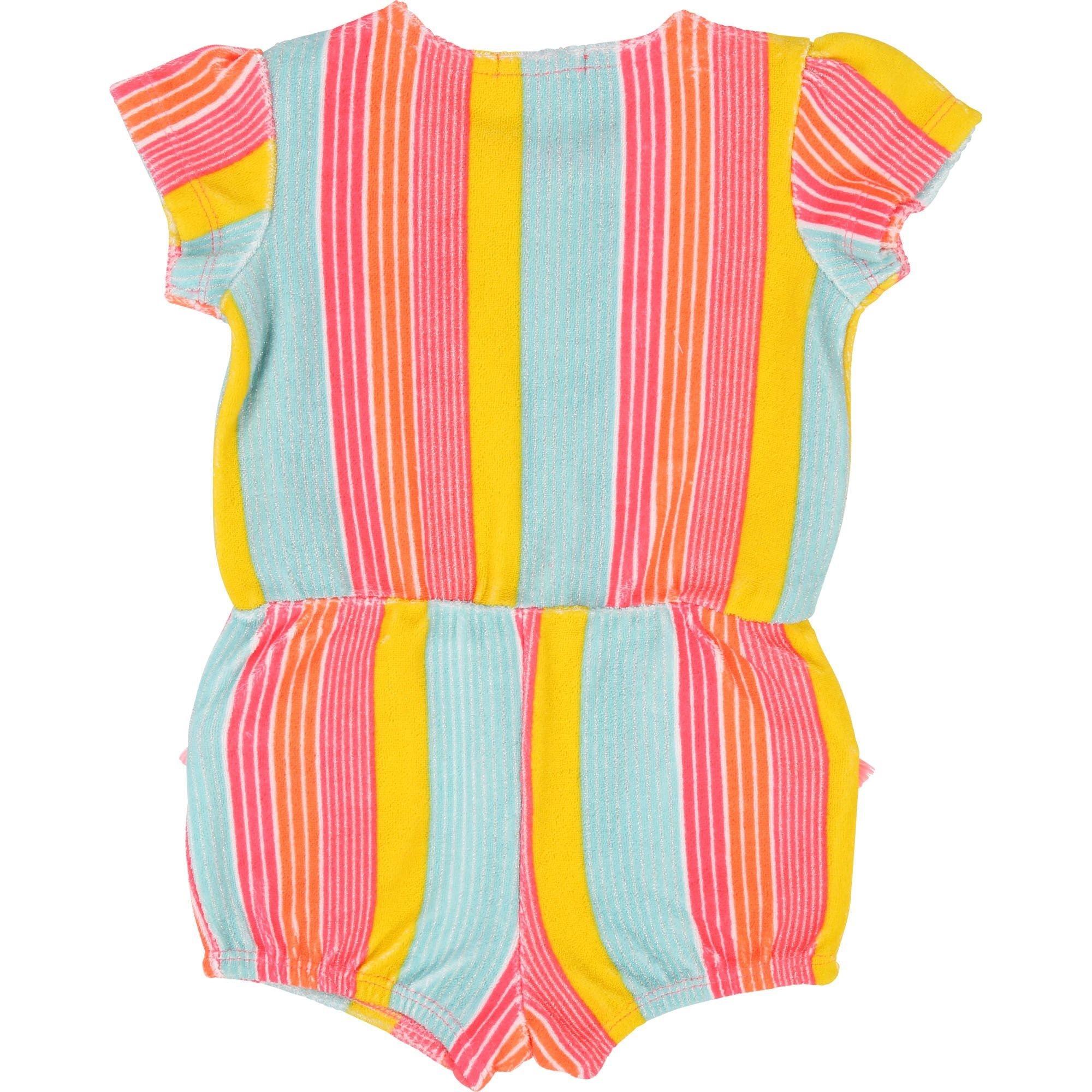 Multi-Coloured - Billieblush - Baby Girls Striped Short Overalls - 2