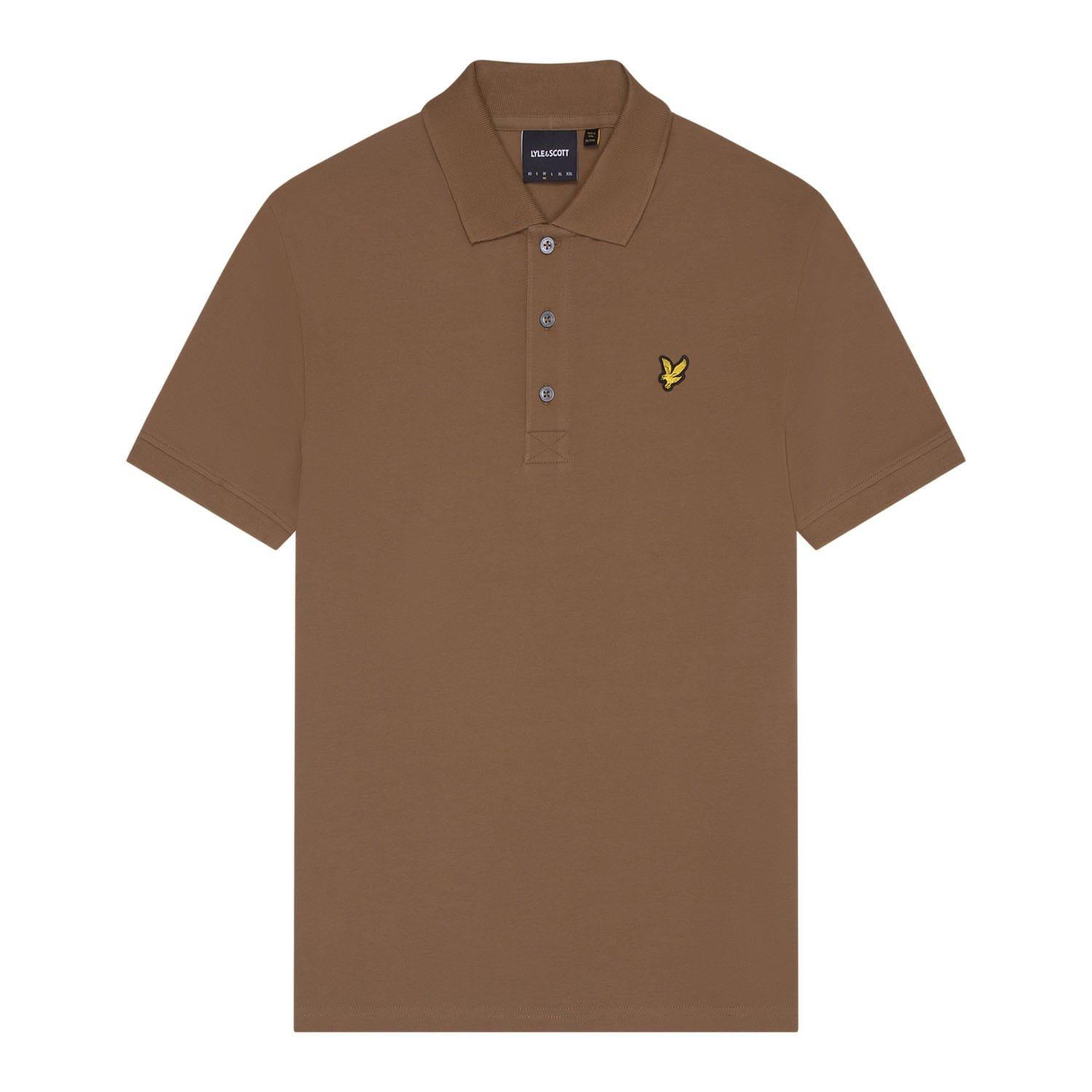 Brown - Lyle and Scott - Plain Polo Shirt - 5