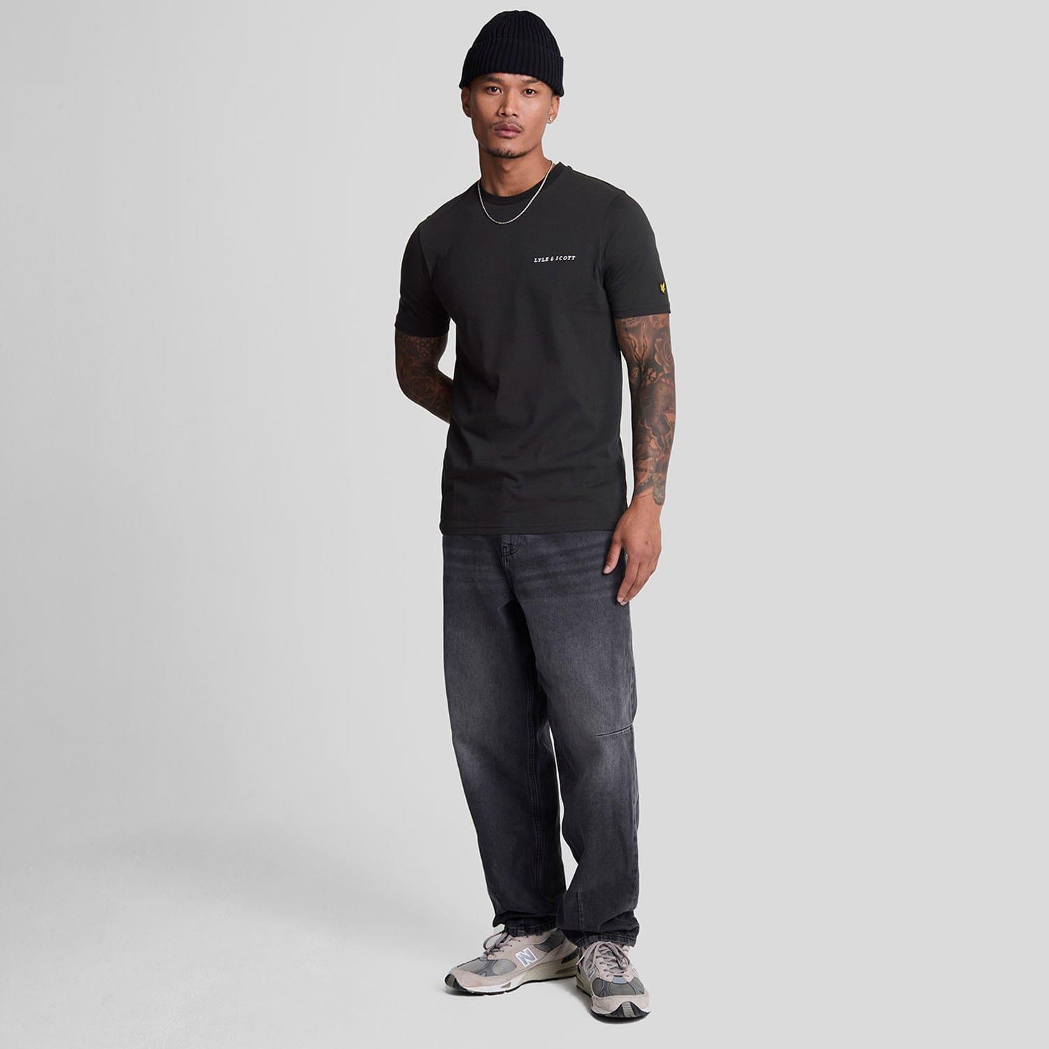 Black-White - Lyle and Scott - Embroidered T-Shirt - 2
