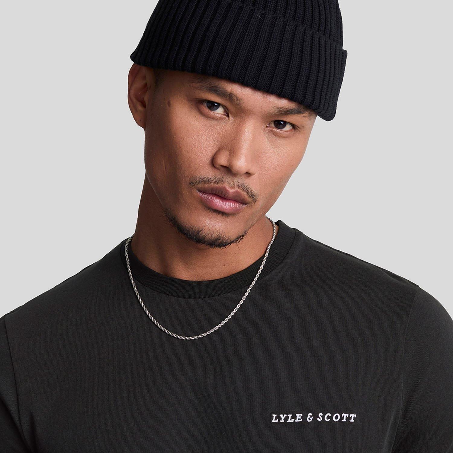 Black-White - Lyle and Scott - Embroidered T-Shirt - 4