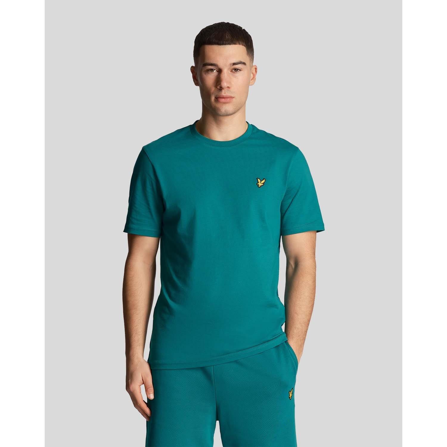 Green - Lyle and Scott - Plain Cotton Crew Neck T-Shirt - 1