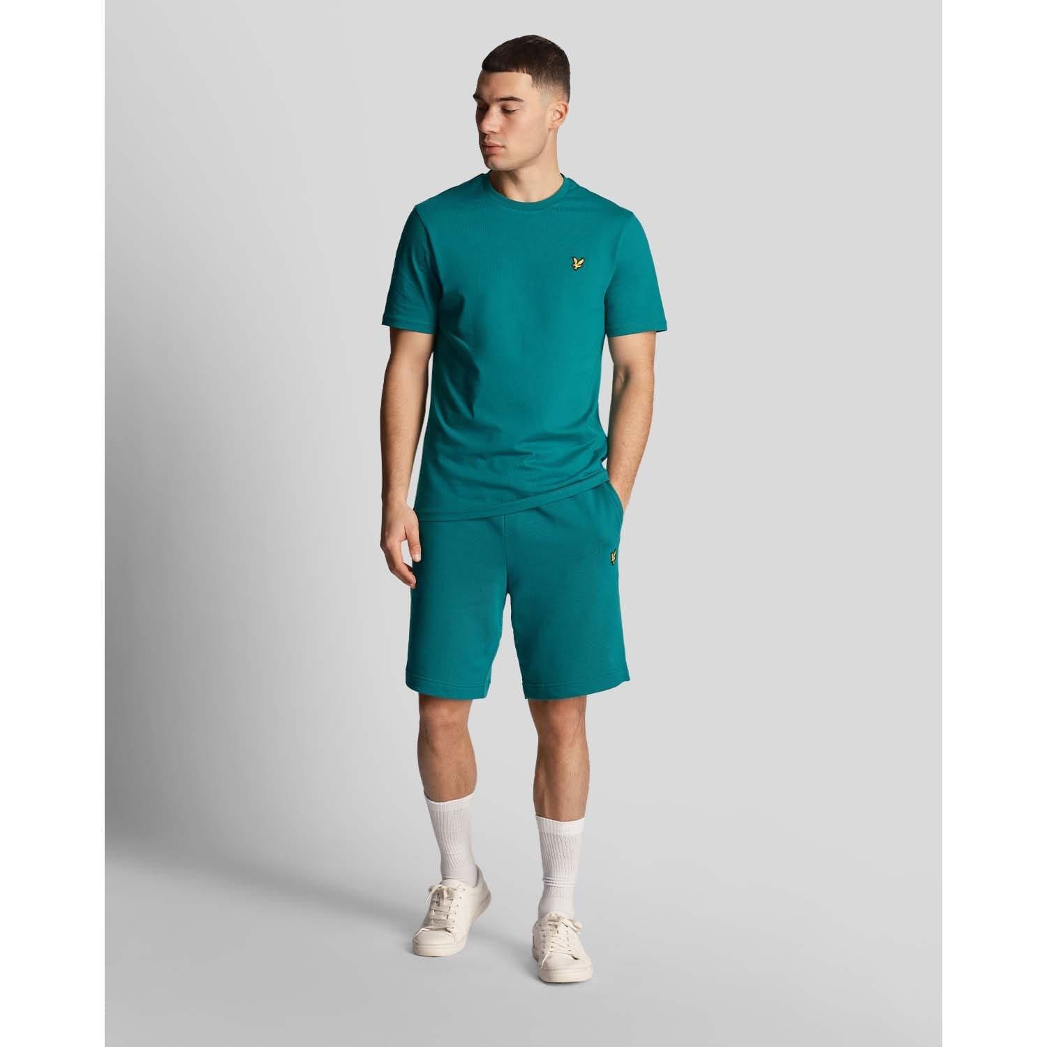 Green - Lyle and Scott - Plain Cotton Crew Neck T-Shirt - 2