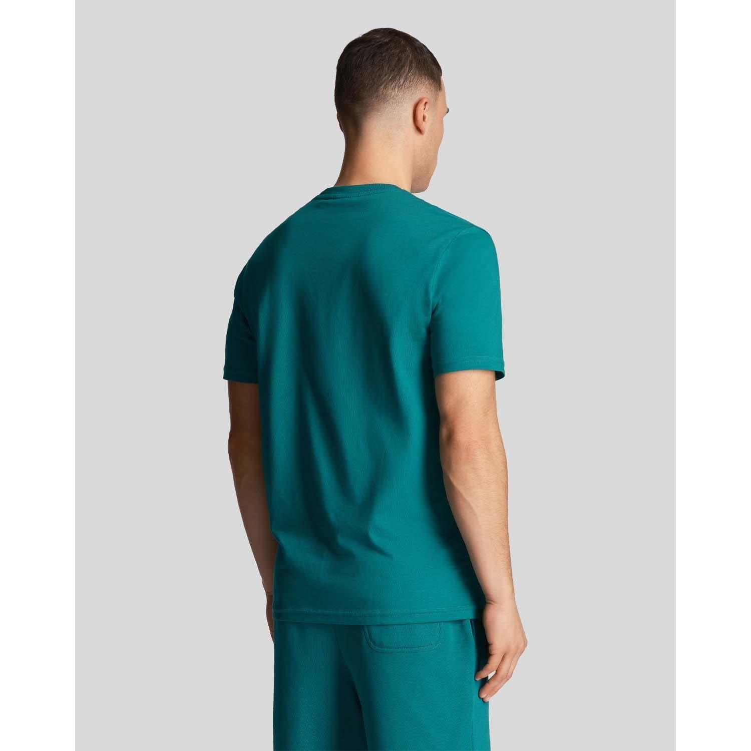 Green - Lyle and Scott - Plain Cotton Crew Neck T-Shirt - 3