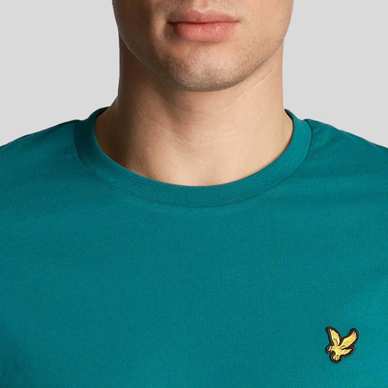 Green - Lyle and Scott - Plain Cotton Crew Neck T-Shirt - 4