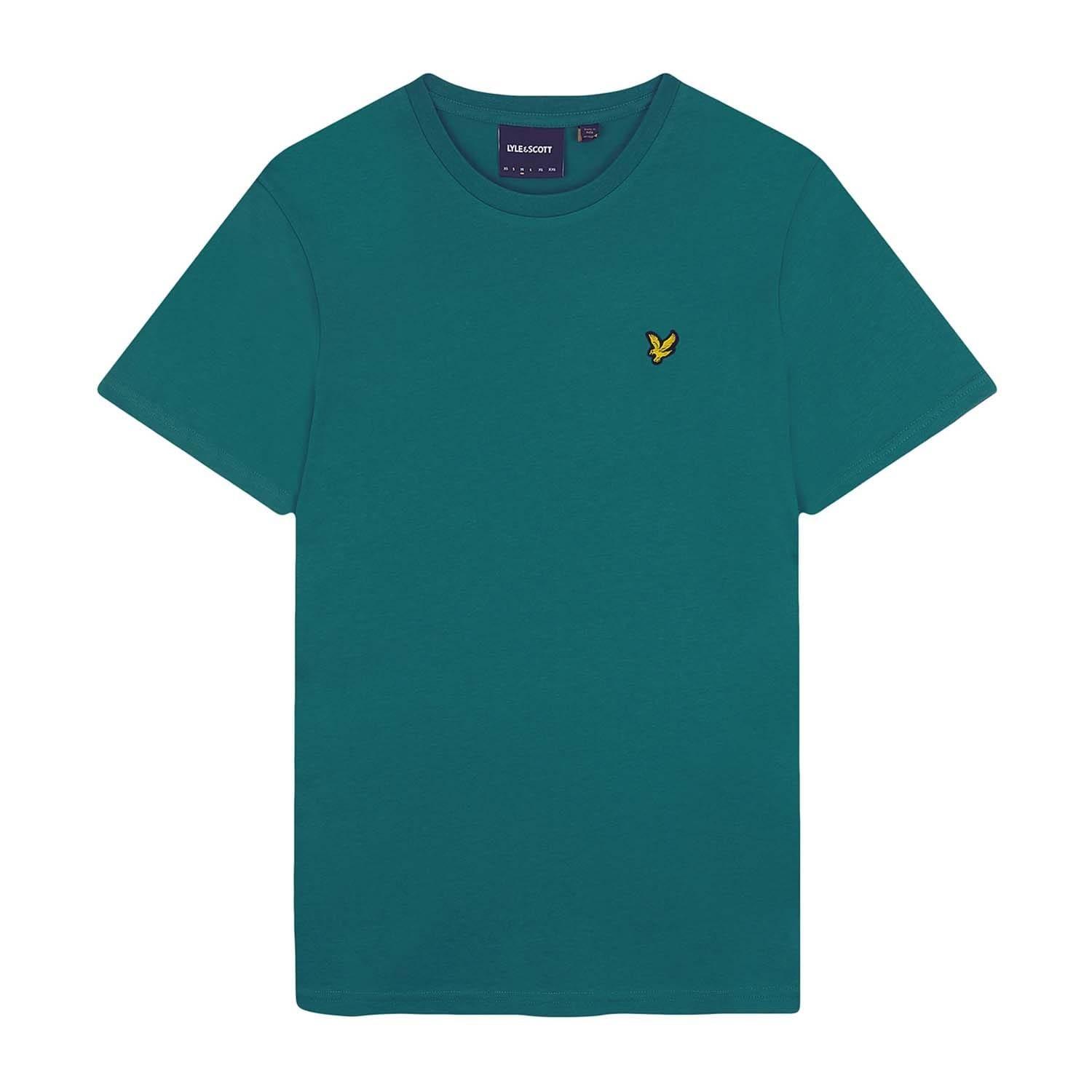 Green - Lyle and Scott - Plain Cotton Crew Neck T-Shirt - 5