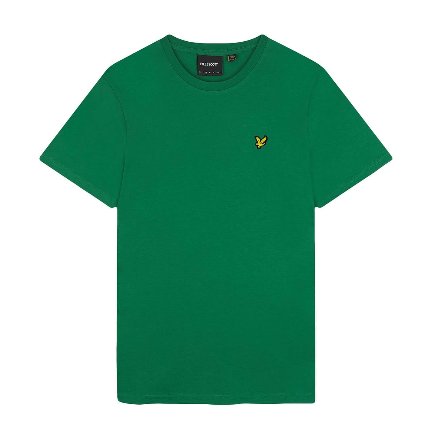 Green - Lyle and Scott - Plain Cotton Crew Neck T-Shirt - 6