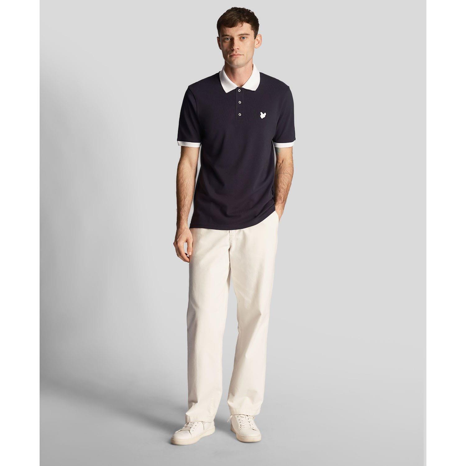 Navy - Lyle and Scott - Tonal Ringer Polo Shirt - 2