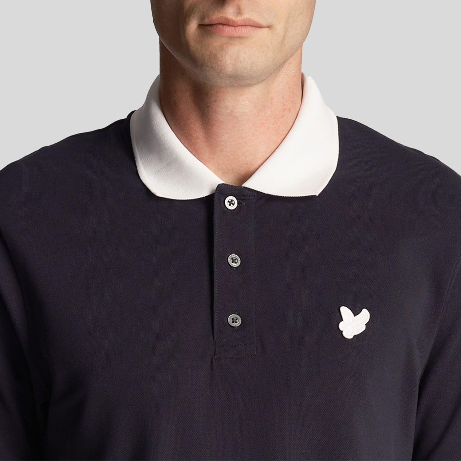 Navy - Lyle and Scott - Tonal Ringer Polo Shirt - 4