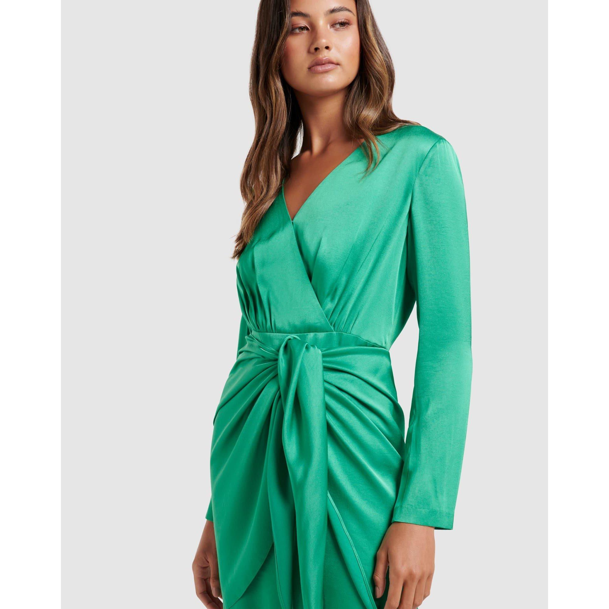 Shamrock - Forever New - Ava Satin Sarong Mini Dress - 3