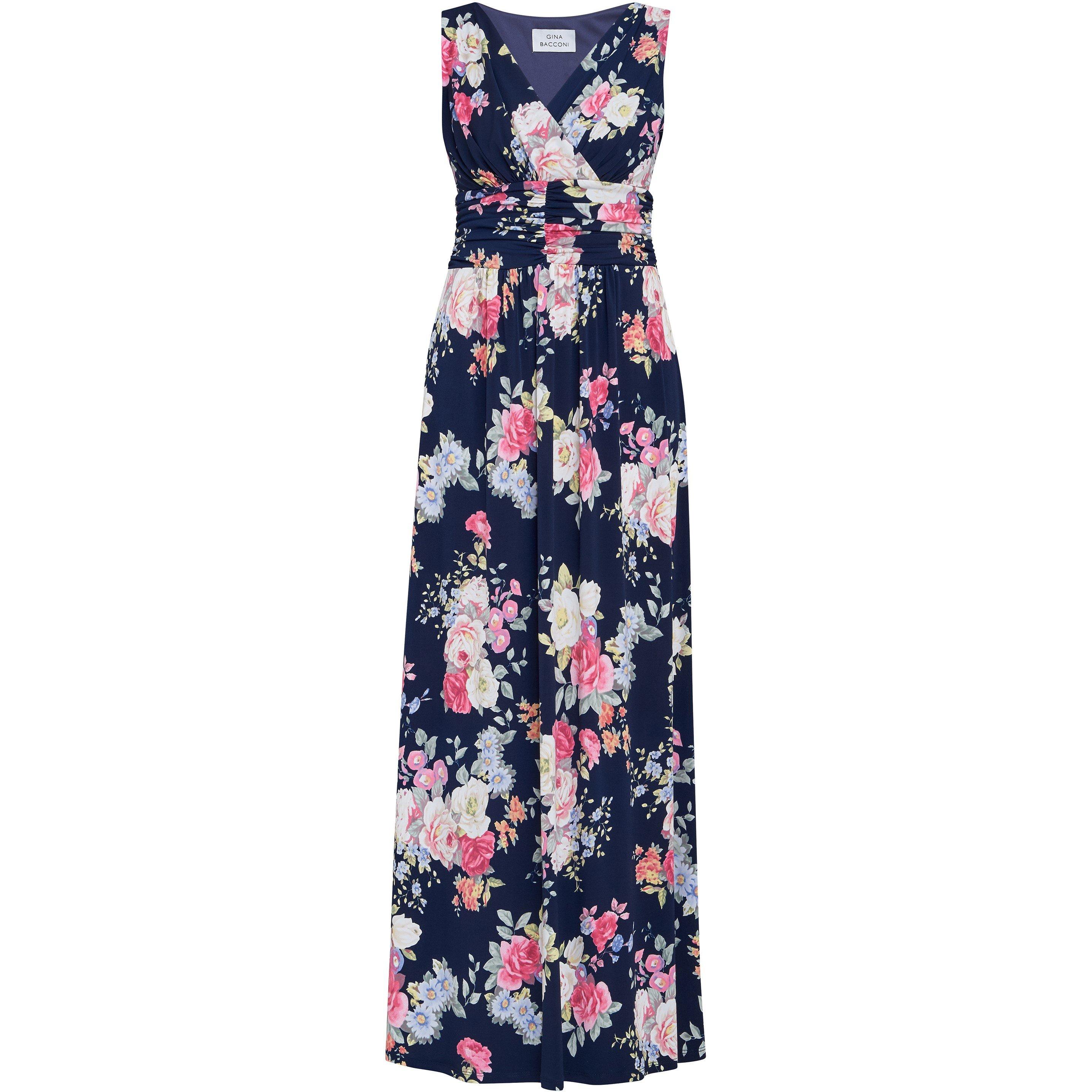 Navy / Pink - Gina Bacconi - Priya Jersey Maxi Dress - 4