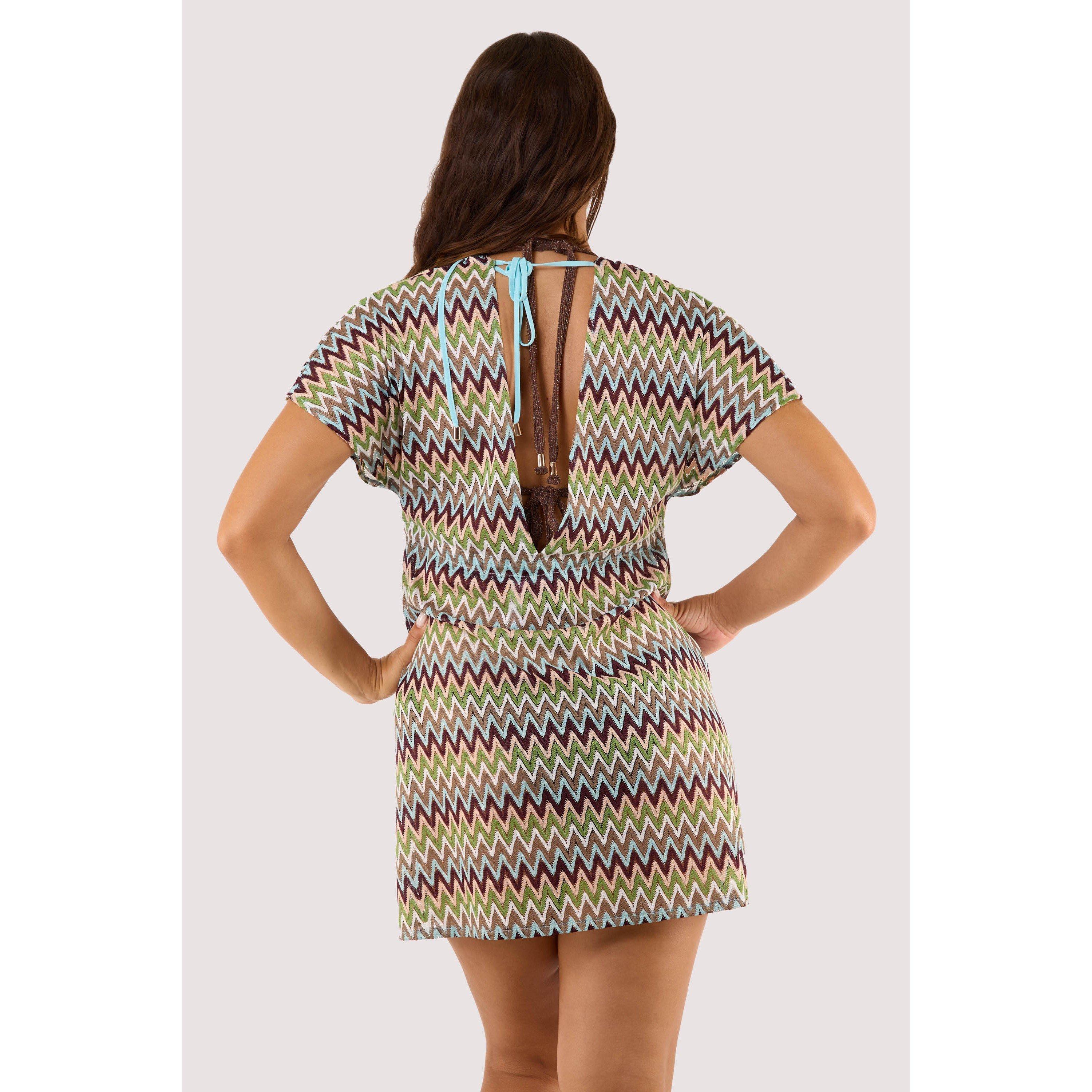 Khaki - Wolf and Whistle - Kalahari Khaki Zag Crochet Beach Kaftan - 2